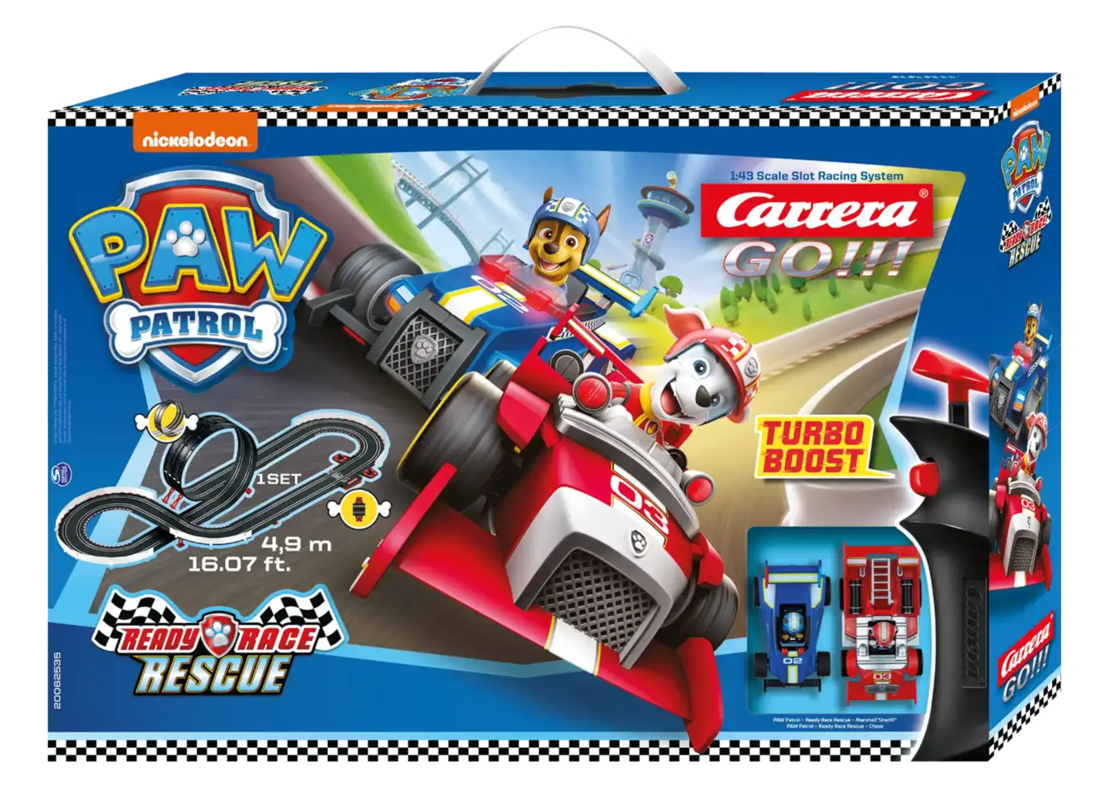 20062535UK Carrera GO!!! PAW Patrol™ - Ready Race Rescue 1:43 Slot Car Racing Set