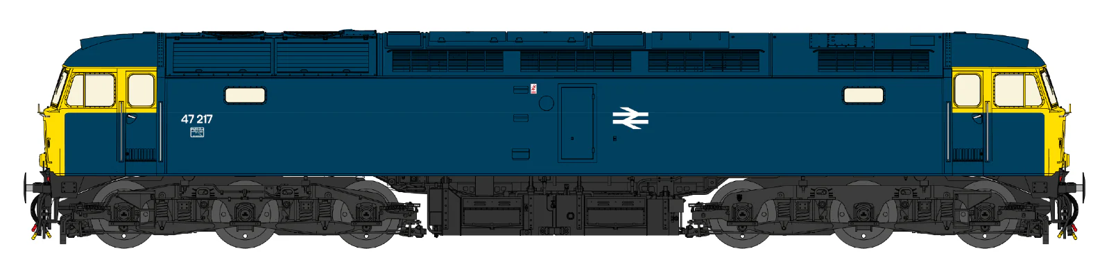 CM-47217-BRBW Highly Detailed Premium Weathered Class 47 BR Blue No.47217 Diesel Locomotive