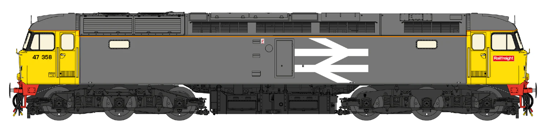 CM-47358-ORW Highly Detailed Premium Weathered Class 47/3 Original Railfreight No.47358 Diesel Locomotive