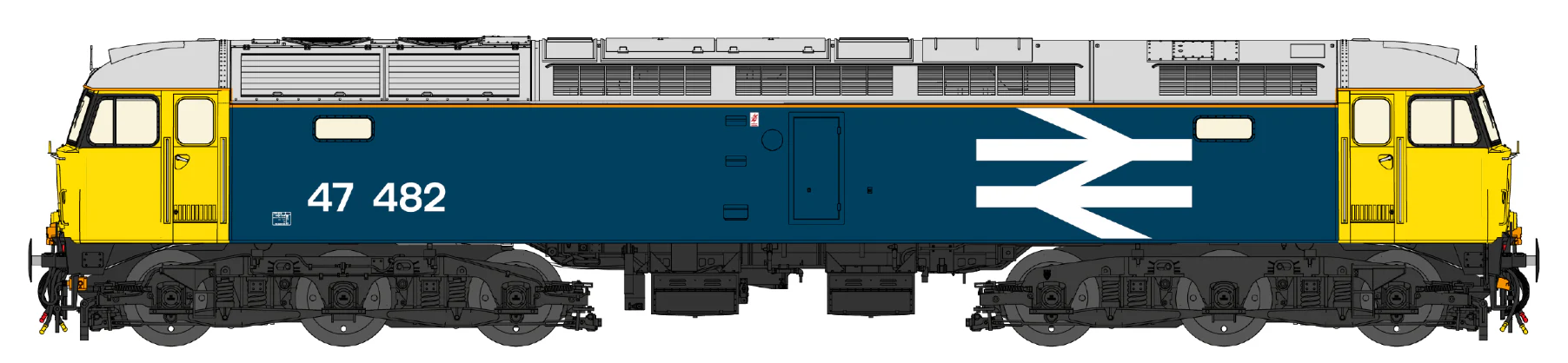 CM-47482-LLW Highly Detailed Premium Weathered Class 47 BR Blue Large Logo No.47482 Diesel Locomotive