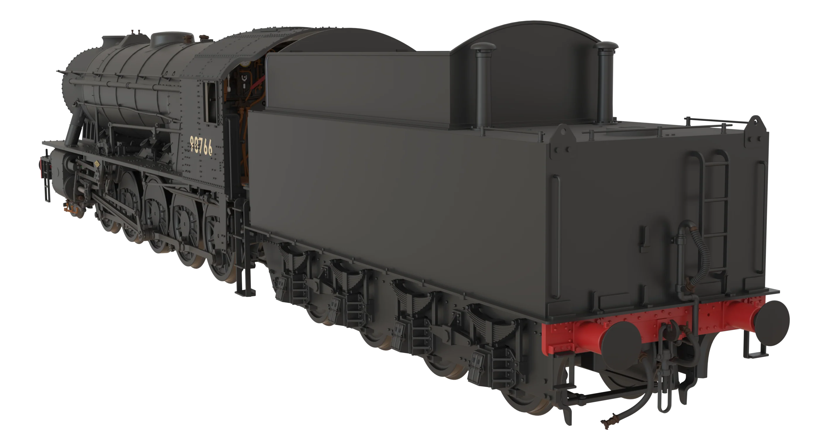 C1002 WD Austerity 2-10-0 BR Plain Black No.90766 Steam Locomotive - Image 2