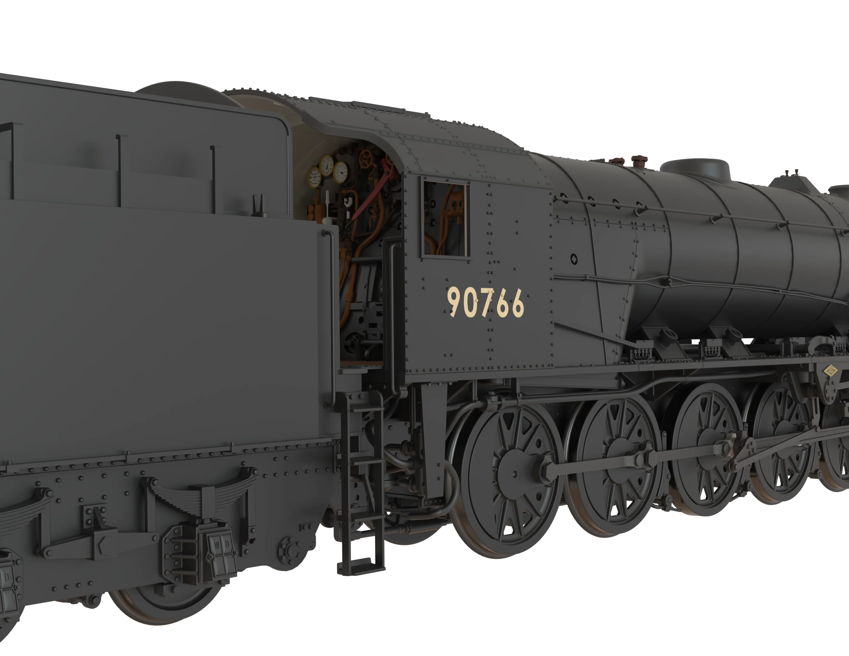 C1002S WD Austerity 2-10-0 BR Plain Black No.90766 Steam Locomotive - DCC Sound - Image 6