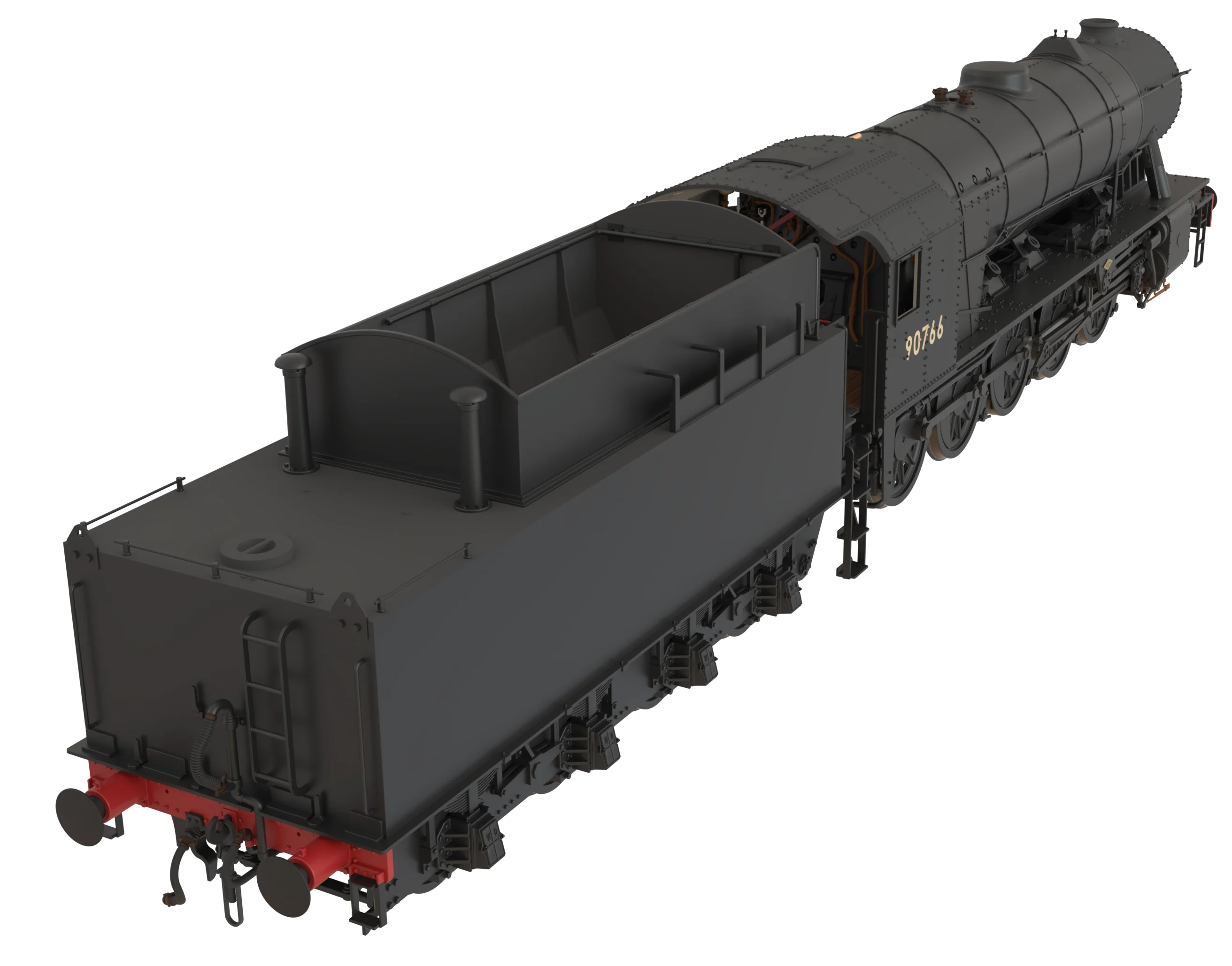 C1002S WD Austerity 2-10-0 BR Plain Black No.90766 Steam Locomotive - DCC Sound - Image 8