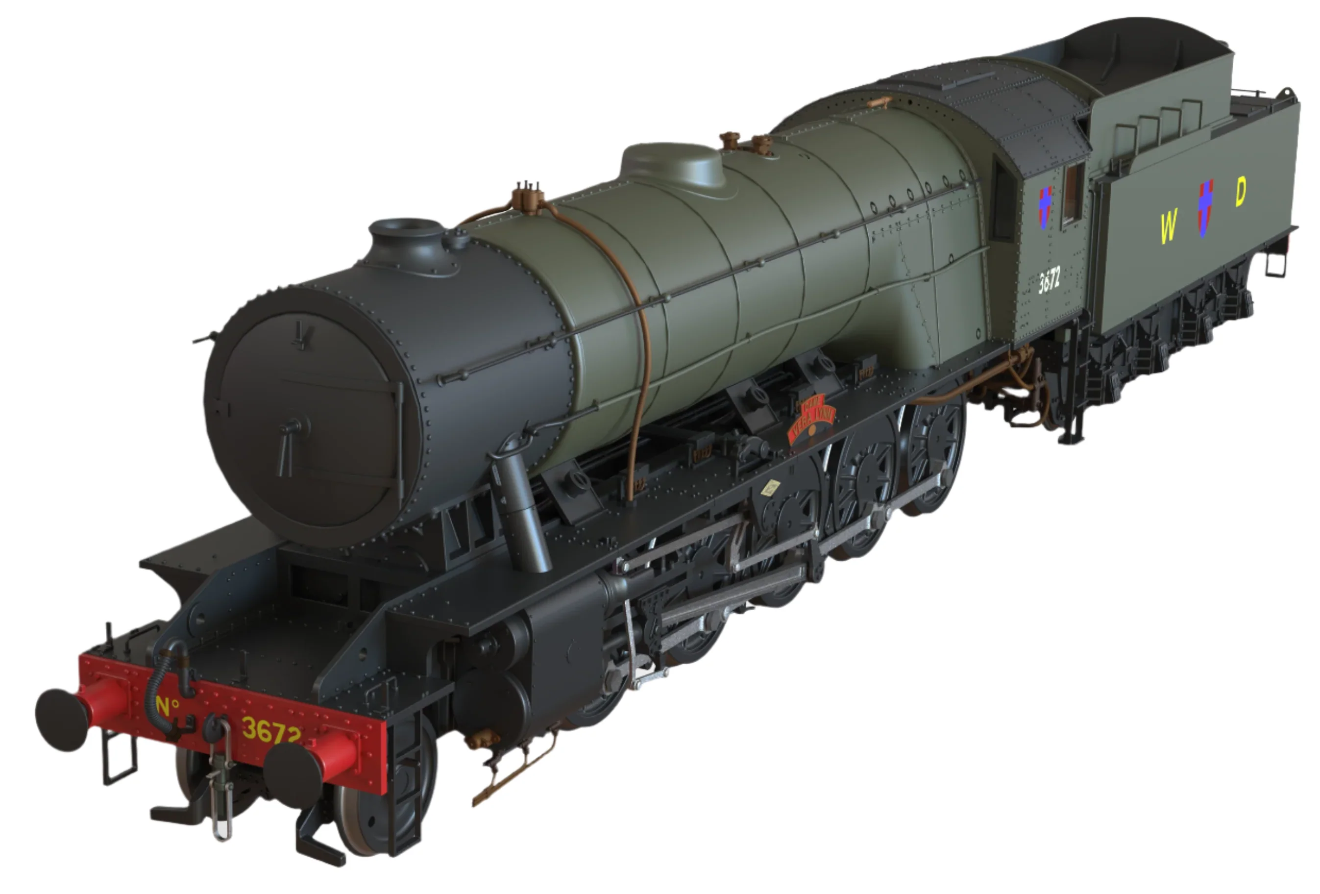 C1007ZS WD Austerity 2-10-0 'Dame Vera Lynn' BR Brunswick Green No.3672 Steam Locomotive - DCC Sound