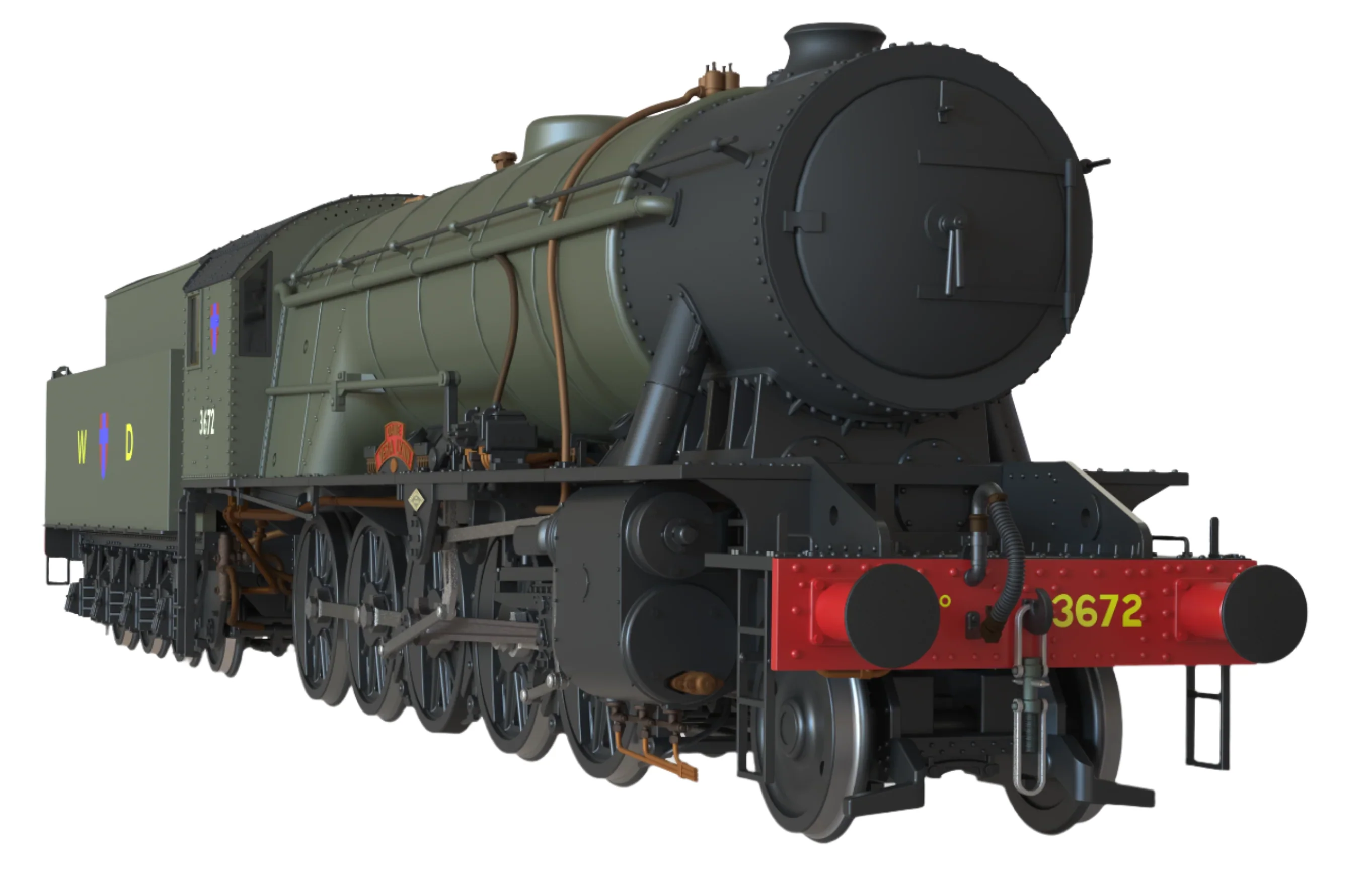 C1007ZS WD Austerity 2-10-0 'Dame Vera Lynn' BR Brunswick Green No.3672 Steam Locomotive - DCC Sound - Image 5