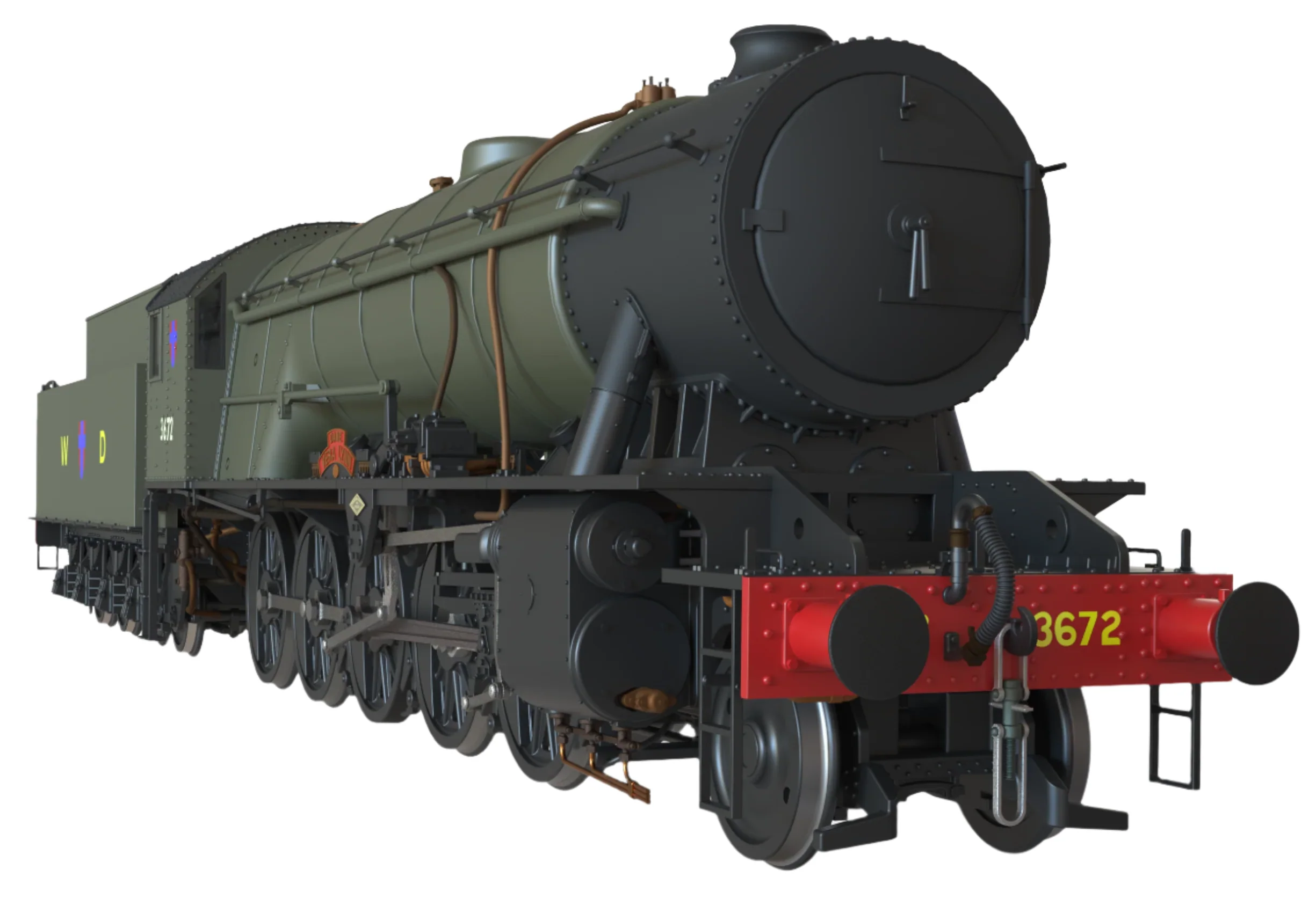 C1007ZS WD Austerity 2-10-0 'Dame Vera Lynn' BR Brunswick Green No.3672 Steam Locomotive - DCC Sound - Image 7