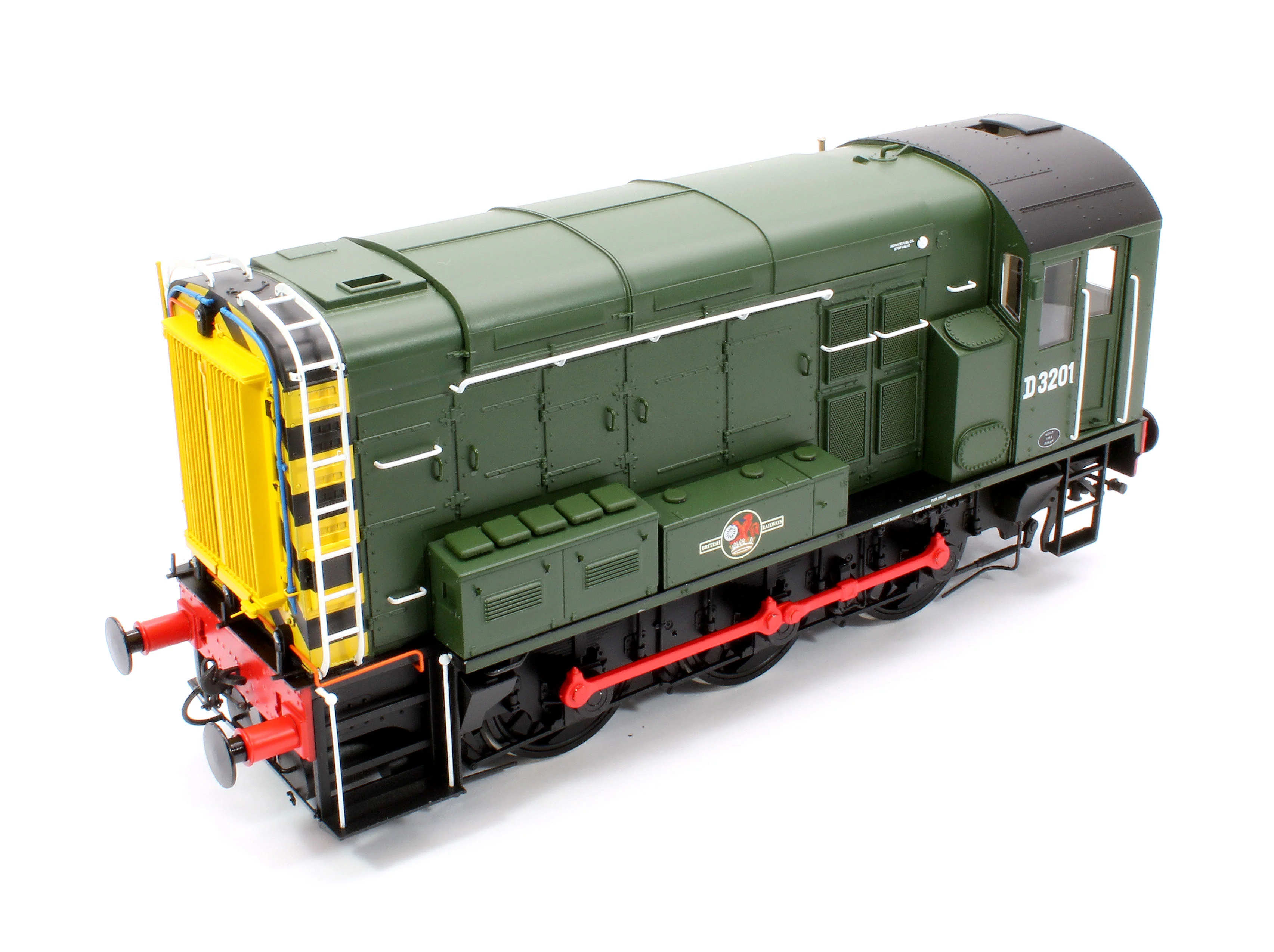 7D-008-019 Class 08 D3201 BR Green Late Crest With Wasp Stripes Diesel Shunter Locomotive - Image 9