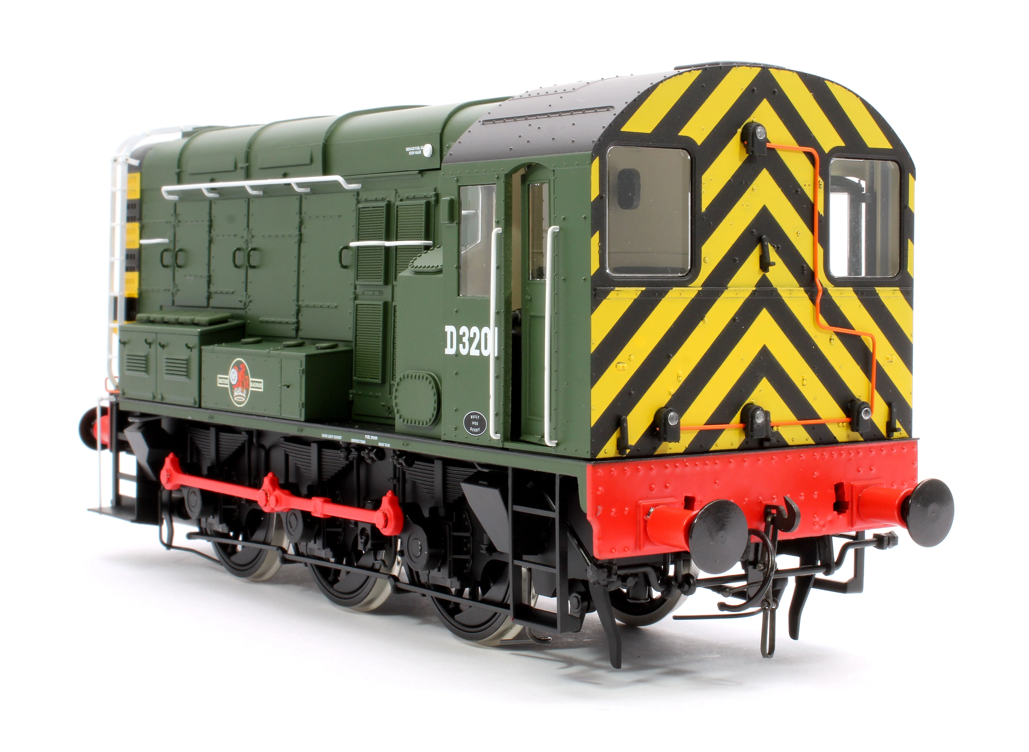 7D-008-019D Class 08 D3201 BR Green Late Crest With Wasp Stripes Diesel Shunter Locomotive - DCC Fitted - Image 8