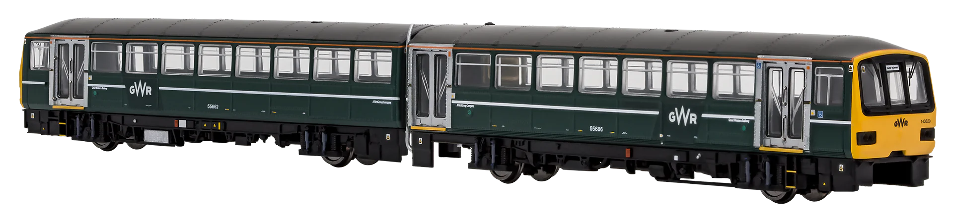 2D-143-003D Class 143 2 Car DMU 143620 GWR Dark Green - DCC Fitted