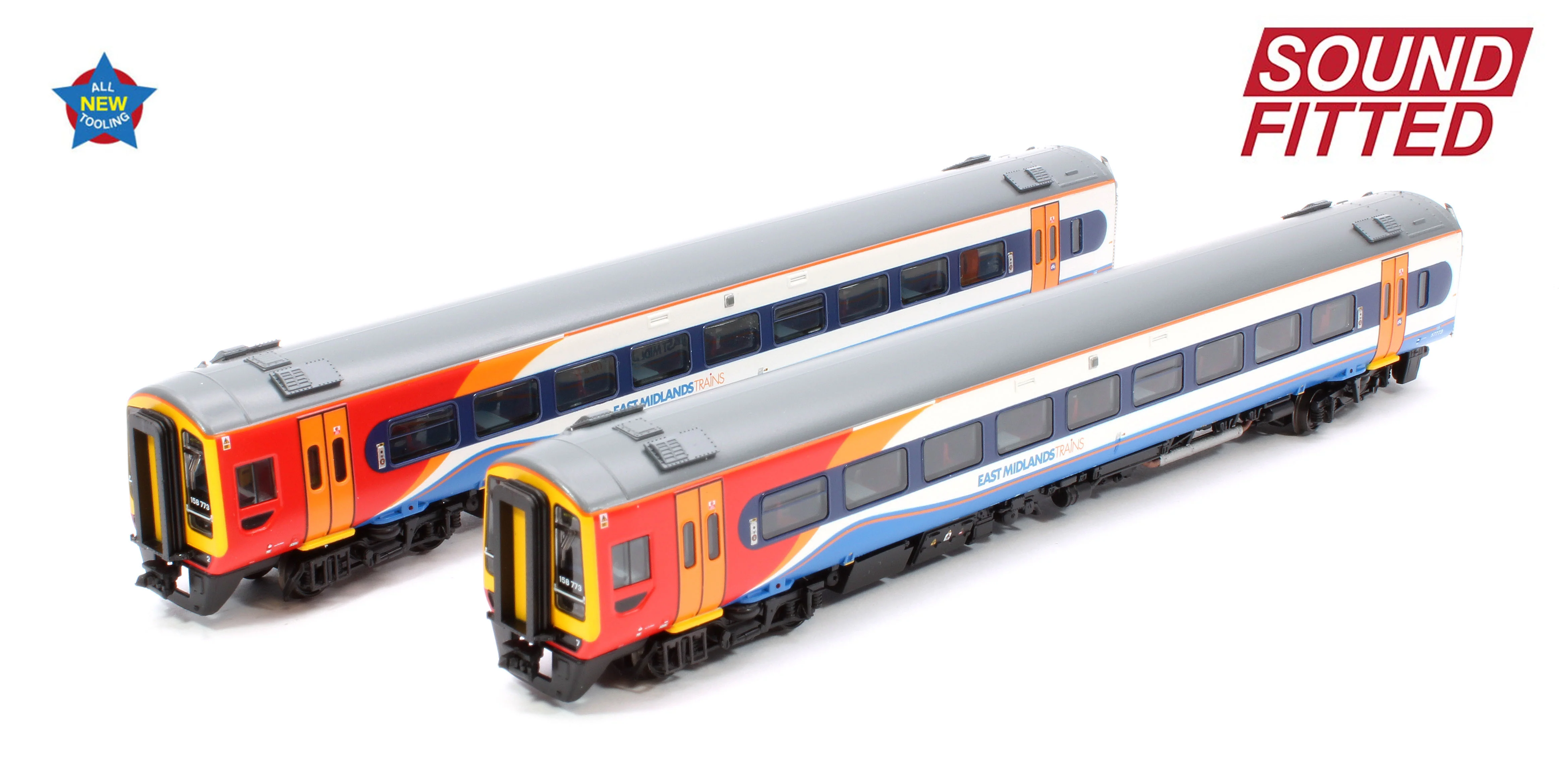 371-855SF Class 158 2-Car DMU 158773 East Midlands Trains - DCC Sound