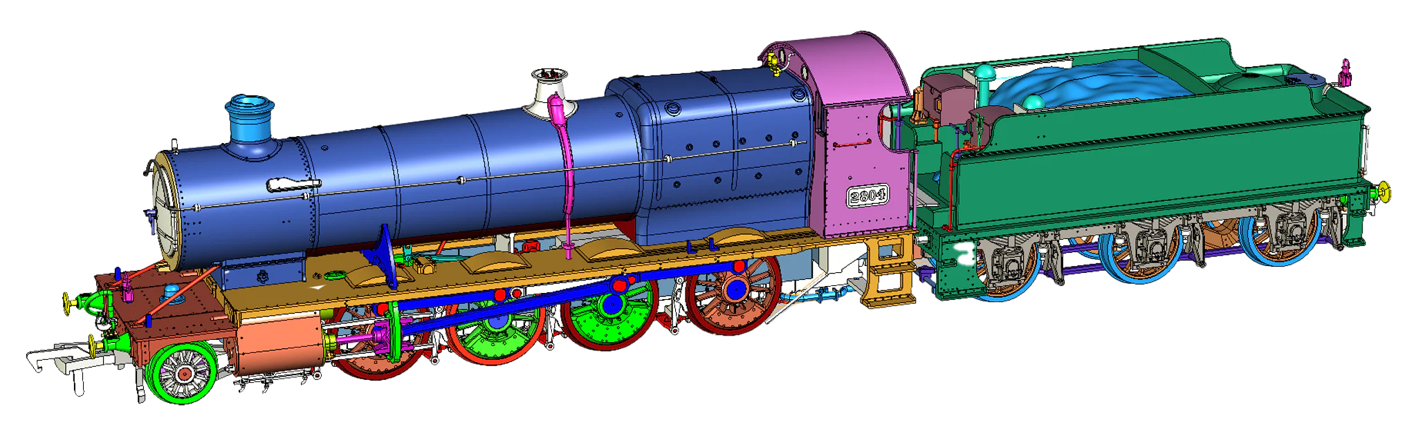 4S-009-002S Class 28xx / 2884 2804 Great Western Green 2-8-0 Steam Locomotive - DCC Sound - Image 3