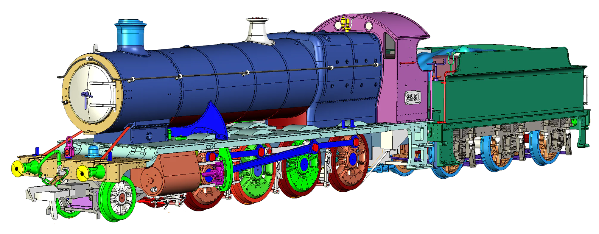 4S-009-001S Class 28xx / 2884 2831 Lined Great Western Green 2-8-0 Steam Locomotive - Sound Fitted - Image 3