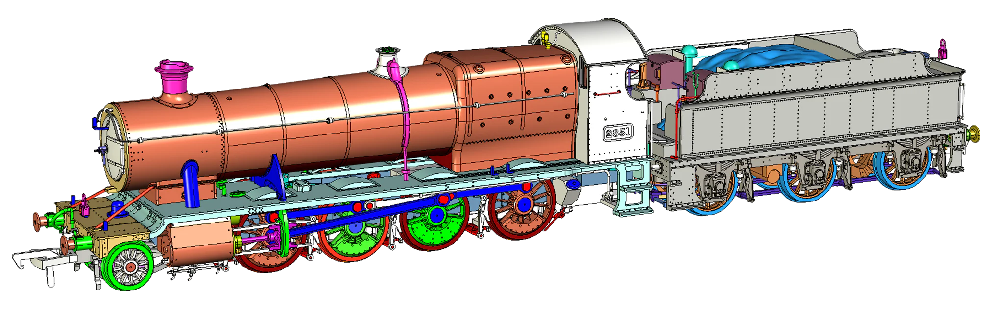4S-009-007S Class 28xx / 2884 2851 BR Late Crest Black 2-8-0 Steam Locomotive - DCC Sound Fitted - Image 3