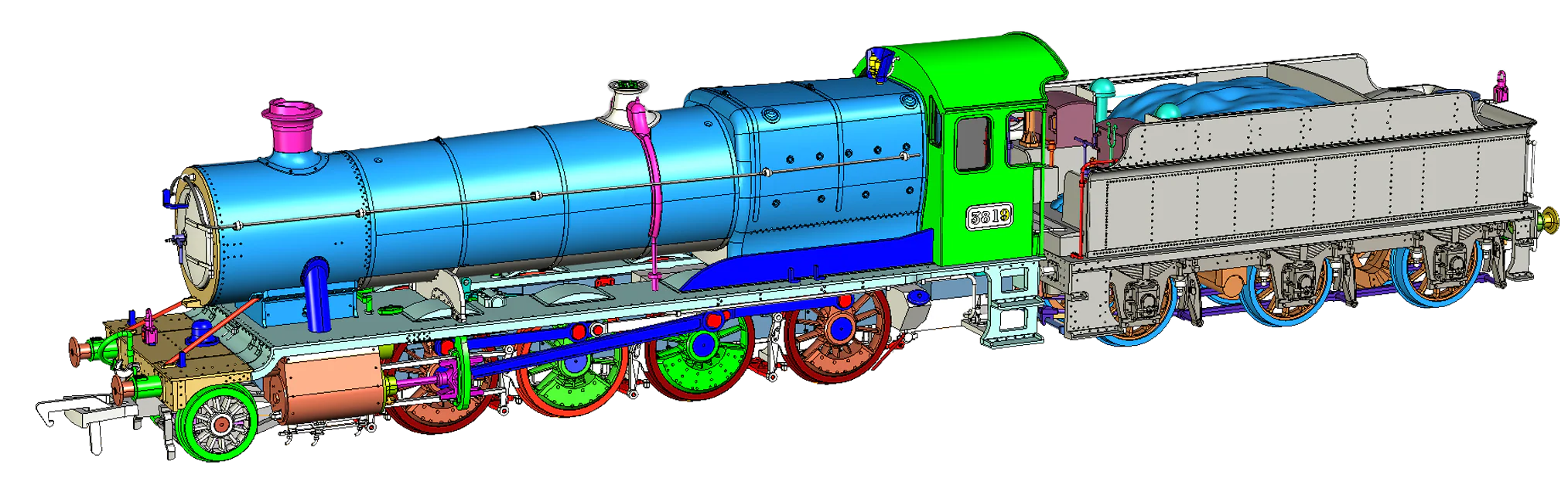 4S-009-005S Class 28xx / 2884 3819 GWR Green 2-8-0 Steam Locomotive - DCC Sound Fitted