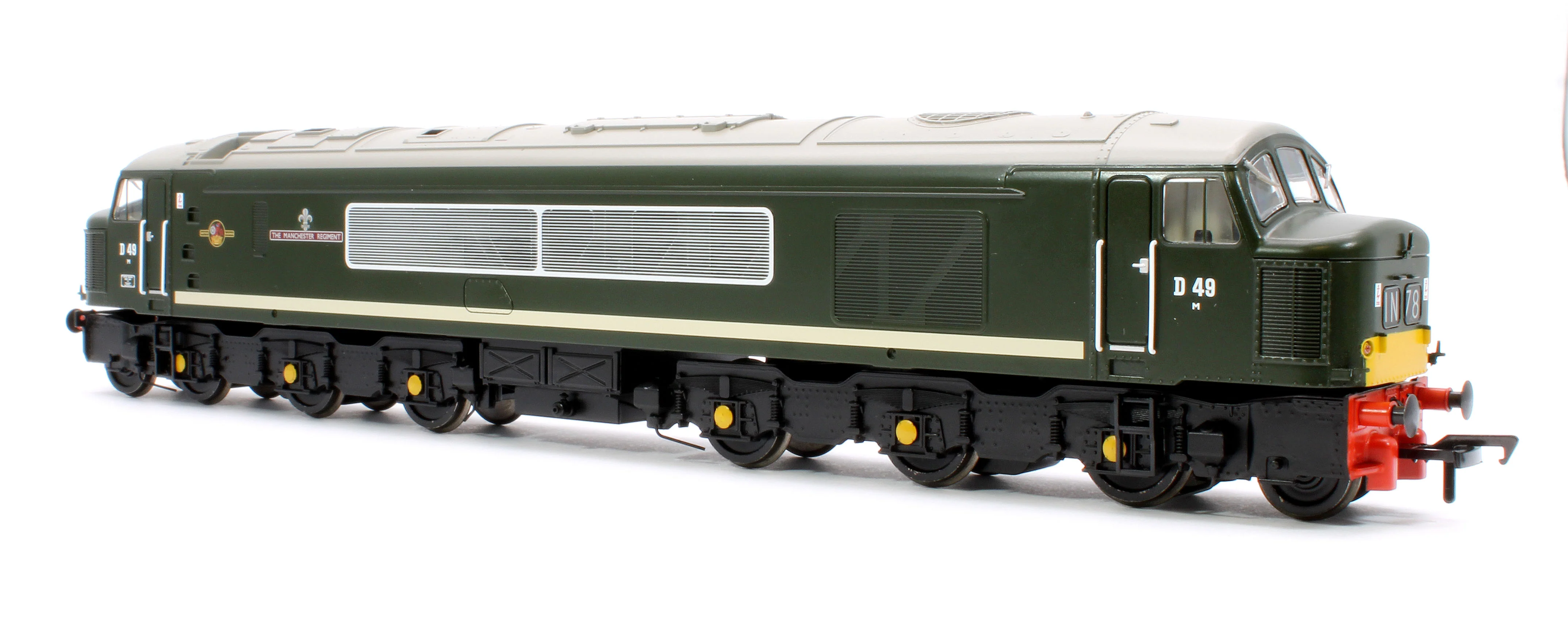32-678ASF Class 45 Split Centre H/C D49 'The Manchester Regiment' BR Green (Small Yellow Panels) Diesel Locomotive - DCC Sound - Image 4