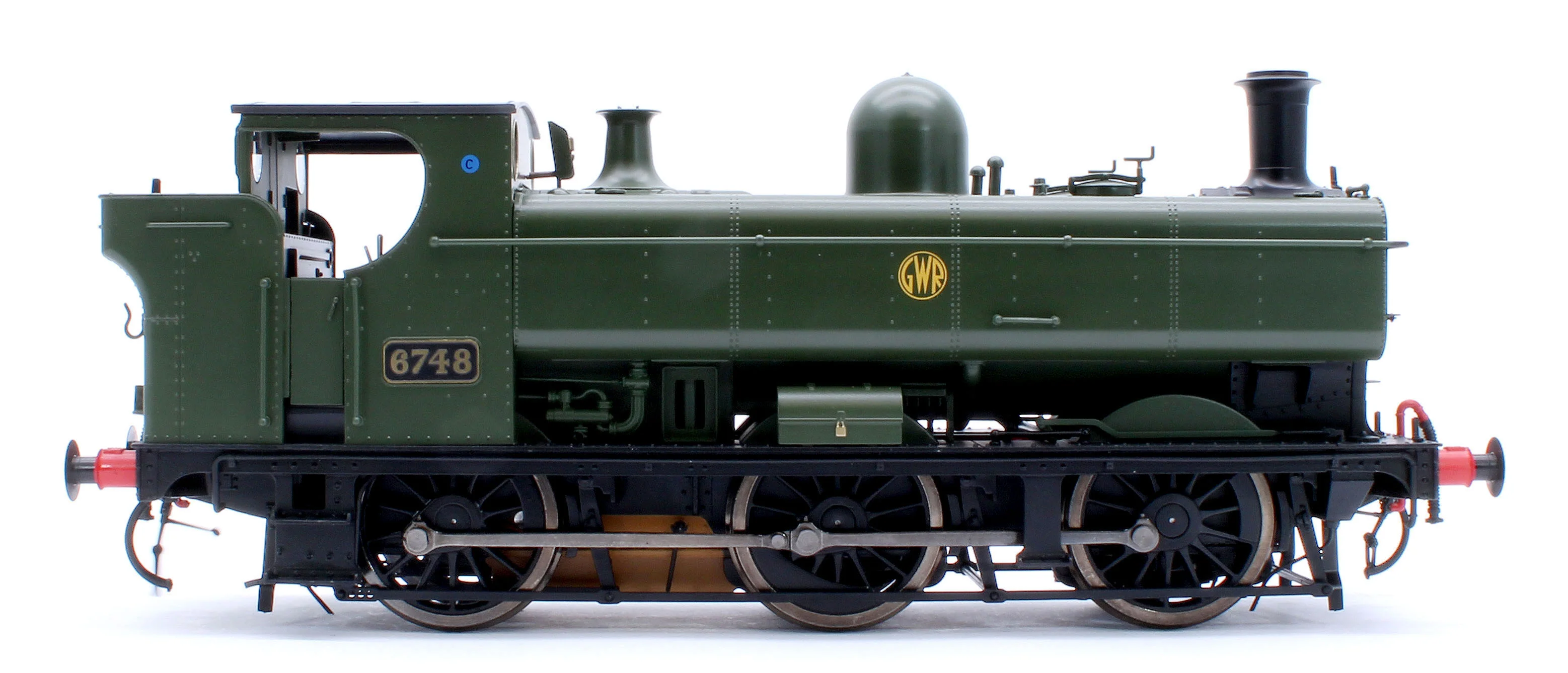 7S-007-014 Class 57xx Pannier GWR Shirtbutton Green 6748 - Steam Tank Locomotive - Image 5