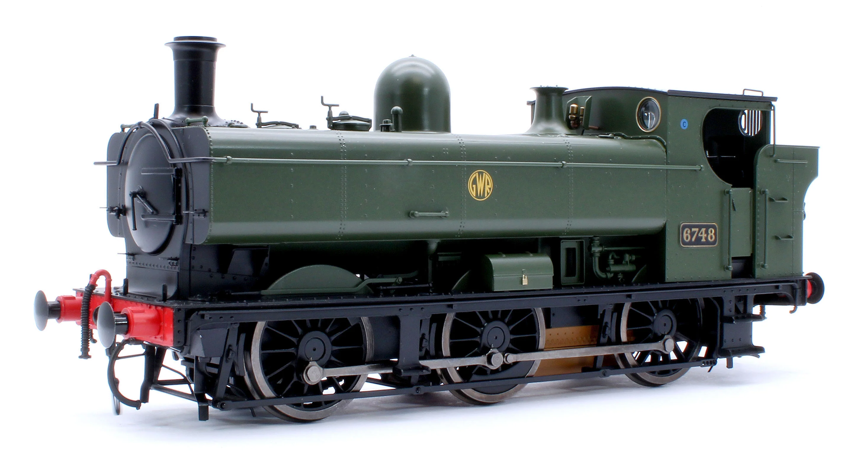 7S-007-014D Class 57xx Pannier GWR Shirtbutton Green 6748 - Steam Tank Locomotive - DCC Fitted