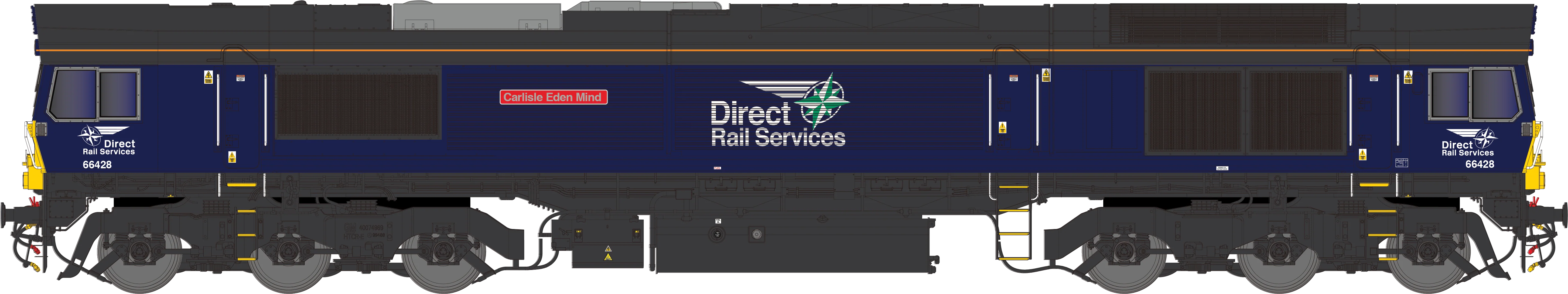 2D-066-008S Class 66 66428 "Carlisle Eden Mind" DRS Plain Blue Diesel Locomotive - DCC Sound