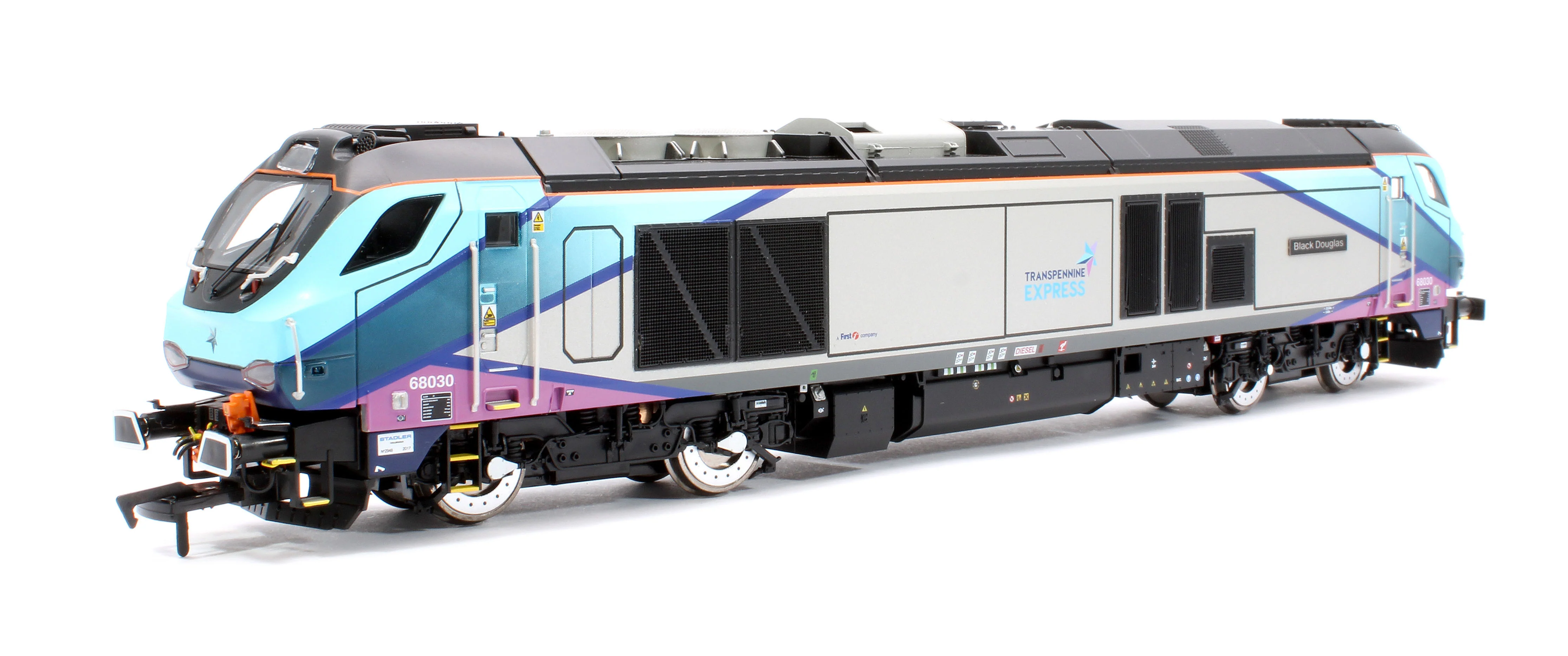 4D-022-025D Class 68 "Black Douglas" 68030 Transpenine Express Diesel Locomotive - DCC Fitted - Image 3