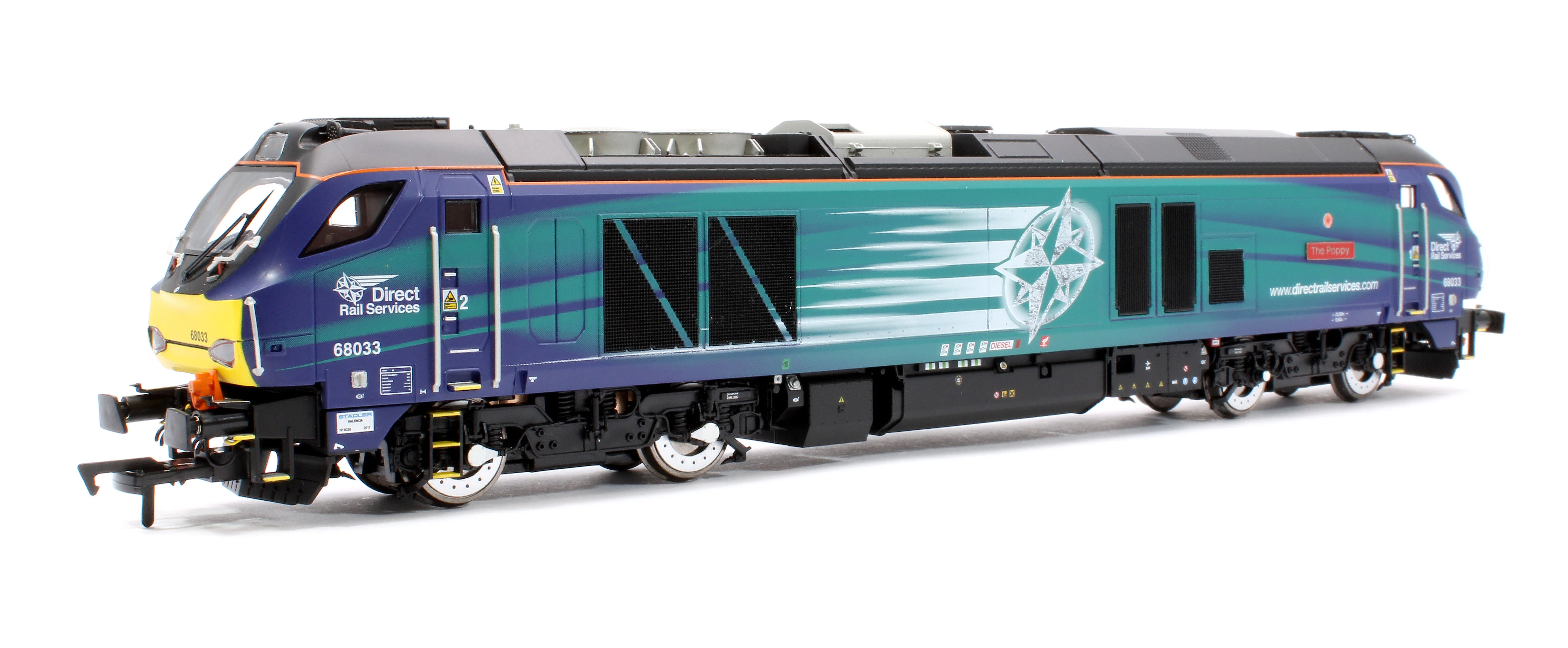 4D-022-026D Class 68 "The Poppy" 68033 DRS Compass with Poppy Diesel Locomotive - DCC Fitted - Image 3