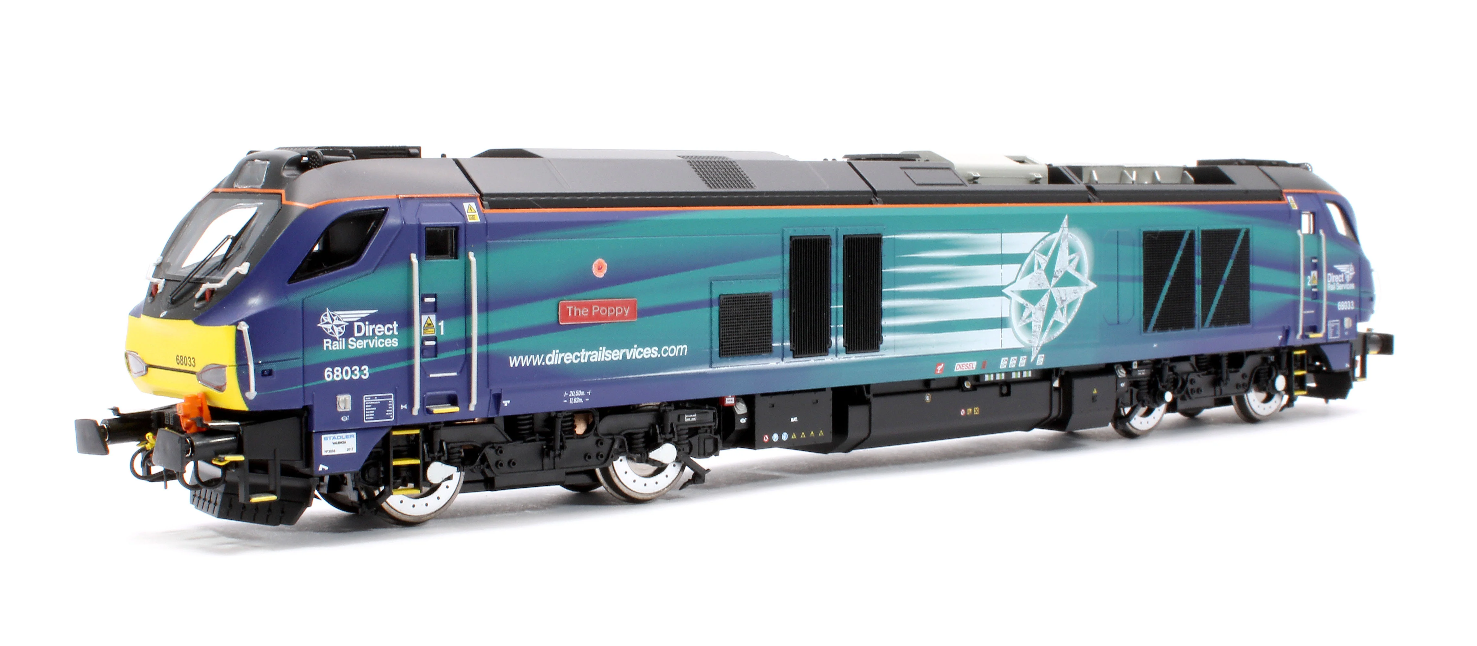 4D-022-026S Class 68 "The Poppy" 68033 DRS Compass with Poppy Diesel Locomotive - Sound Fitted