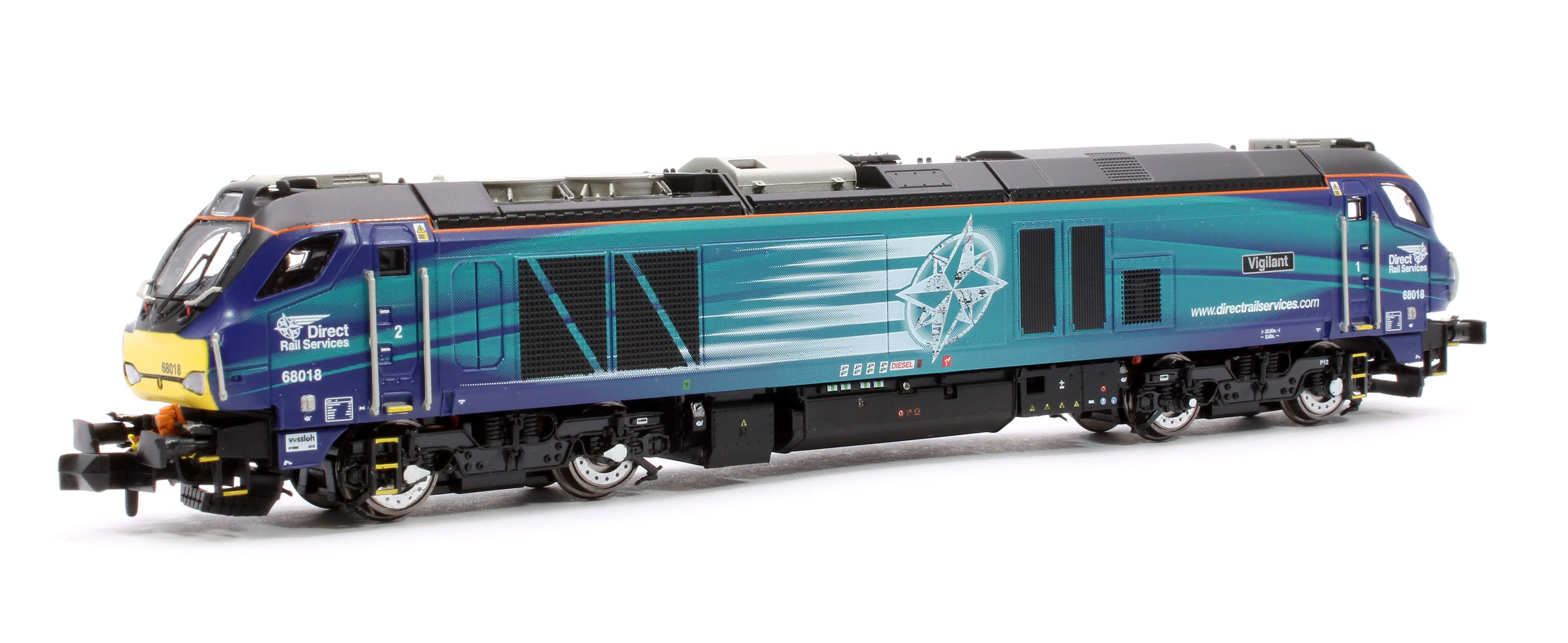 2D-022-013S Class 68 Vigilant 68018 DRS Compass Diesel Locomotive - DCC Sound - Image 3