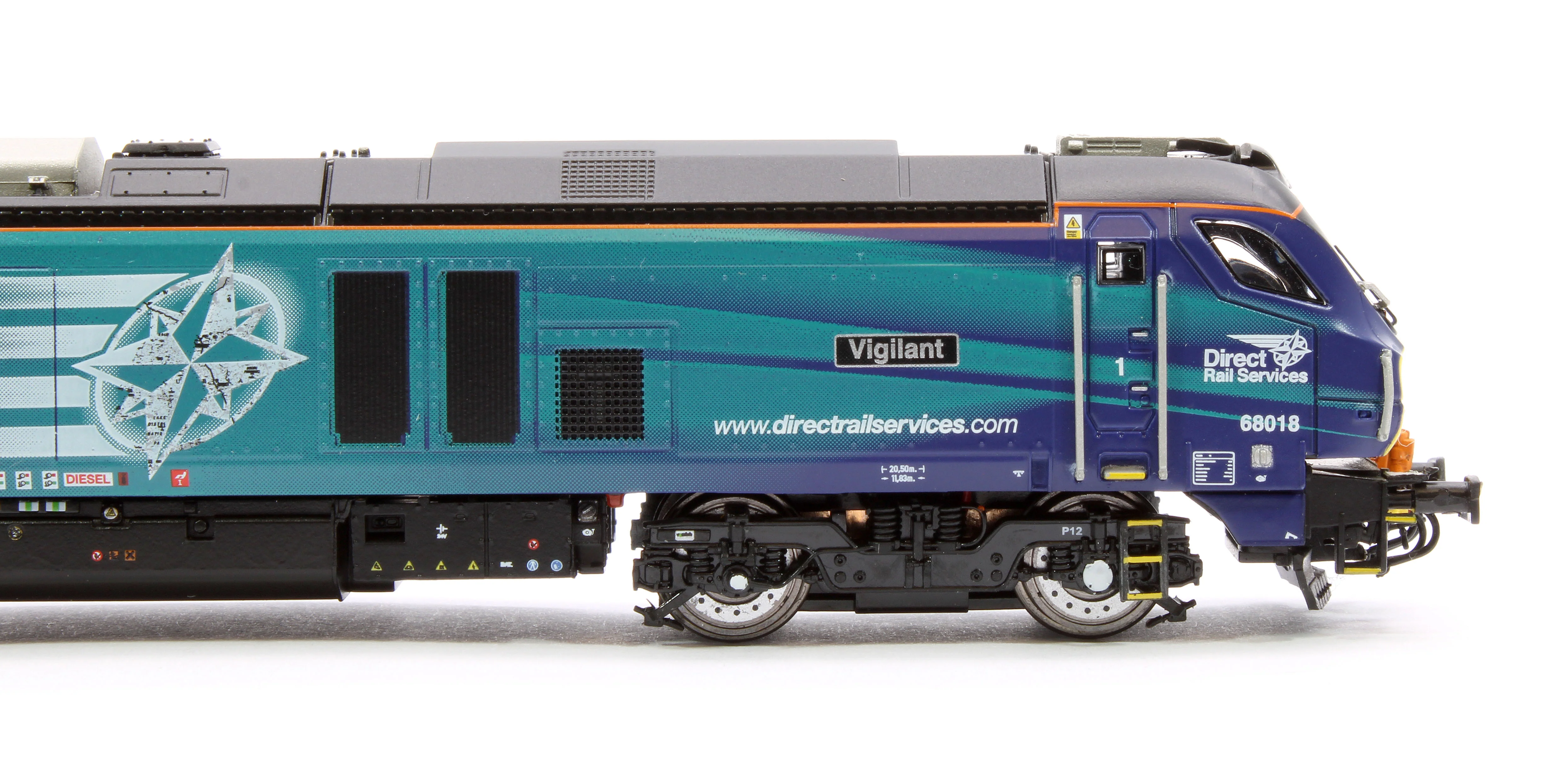 2D-022-013S Class 68 Vigilant 68018 DRS Compass Diesel Locomotive - DCC Sound - Image 7