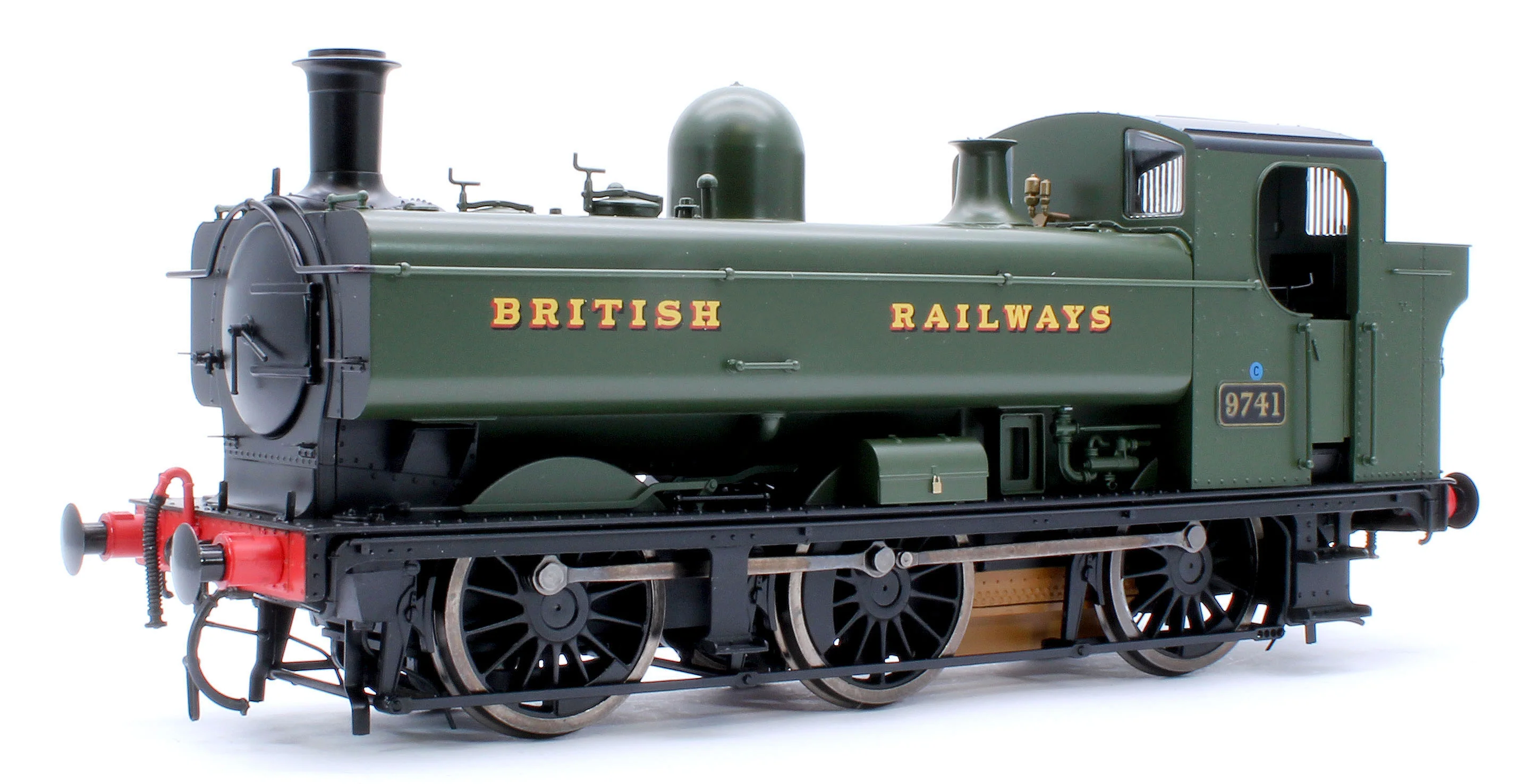 7S-007-020D Class 87xx Pannier 'British Railways' GWR Green 9741 - Steam Tank Locomotive - DCC Fitted