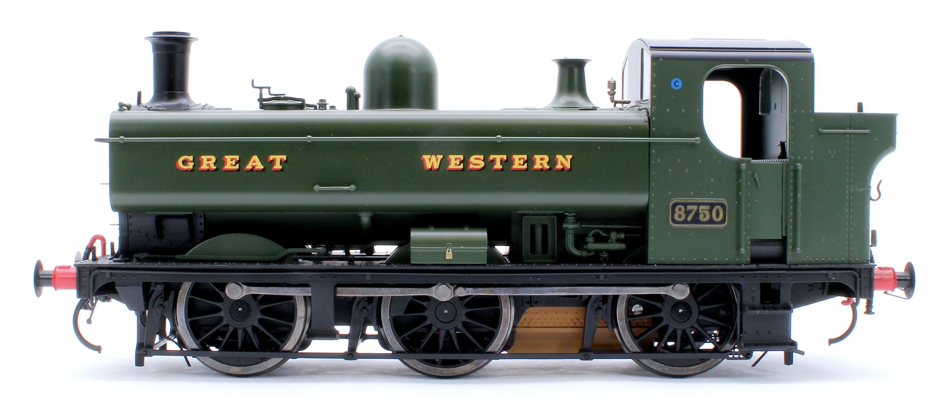 7S-007-018 Class 87xx Pannier 'Great Western' Green 8750 - Steam Tank Locomotive - Image 2