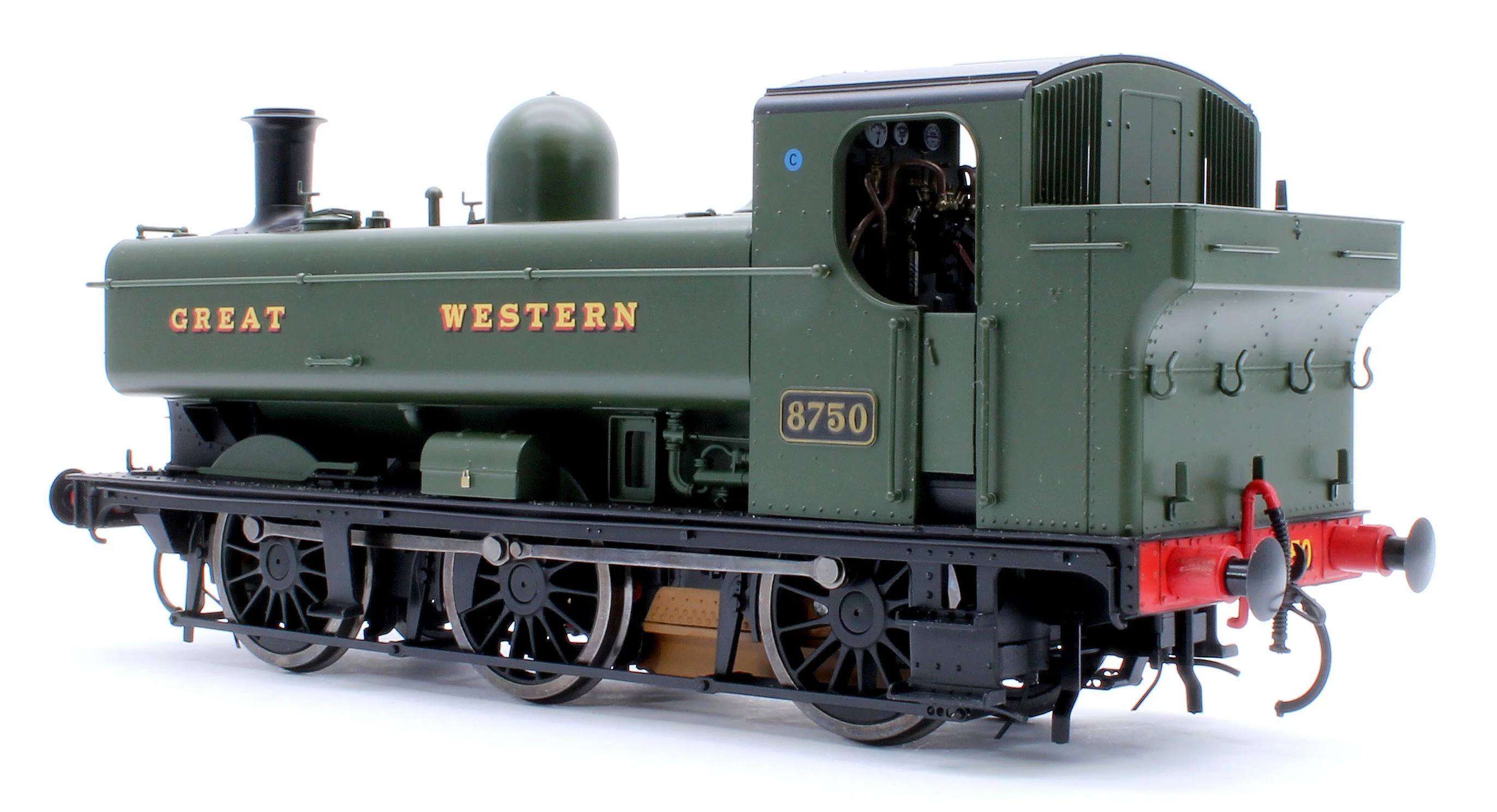 7S-007-018 Class 87xx Pannier 'Great Western' Green 8750 - Steam Tank Locomotive - Image 3