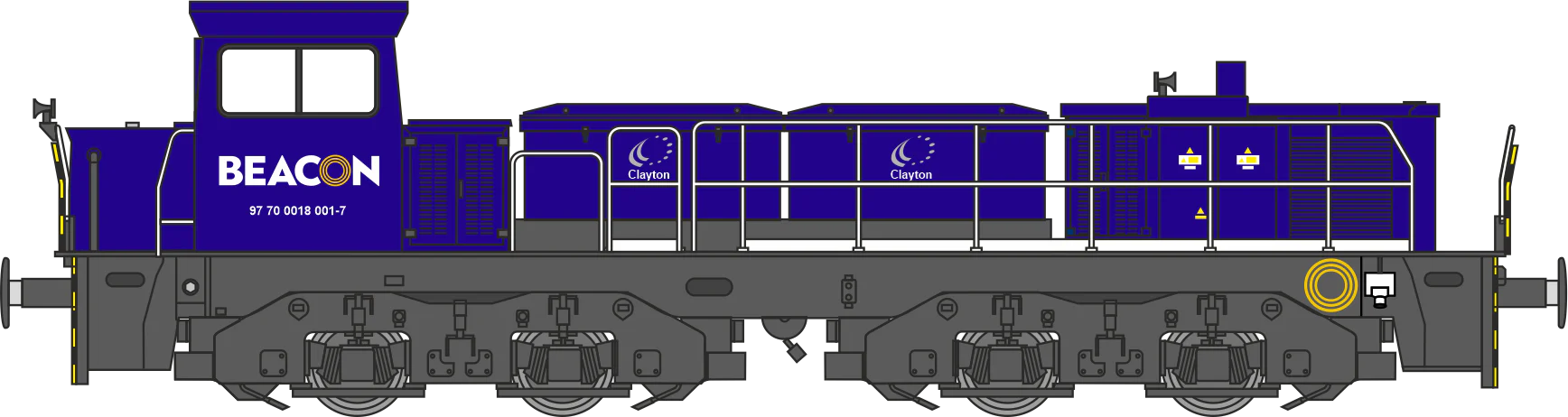 RT-CL18-BE-006-SF Clayton Class 18 (18006-15) / CBD90 Beacon Rail Hybrid Battery Diesel Locomotive (BMAC Light Cluster) DCC Sound - Image 11