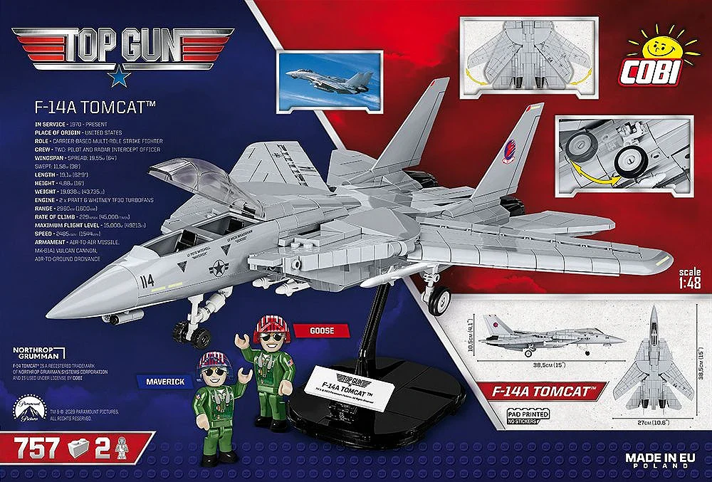 COB5811A F14 Tomcat Top Gun (759 pcs) Model Kit - Image 4