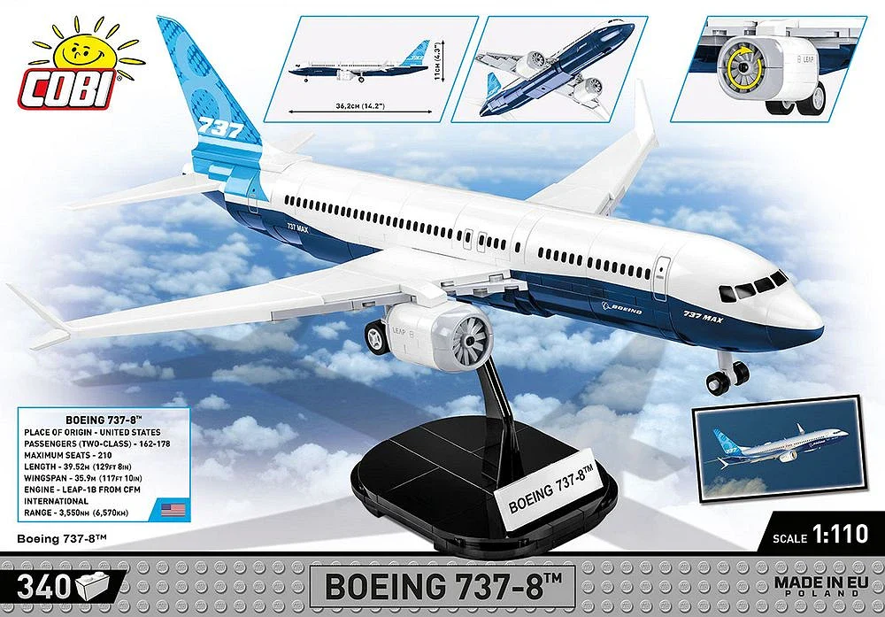 COB26608 Boeing 737-8 (340 pcs) Model Kit - Image 5