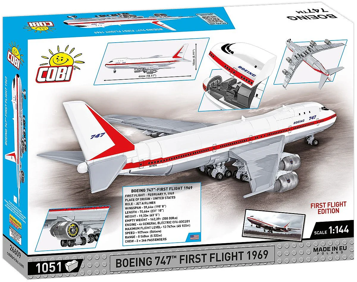 COB26609 Boeing 747 First Flight 1969 (1000 pcs) Model Kit - Image 10