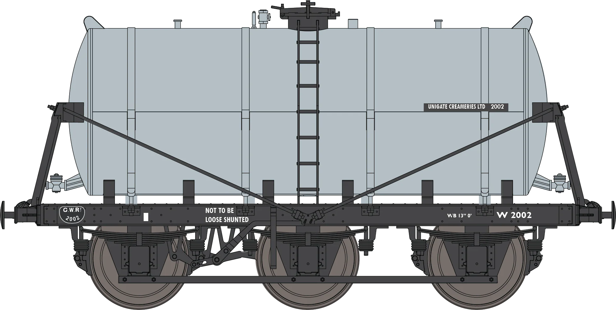 2F-031-027 6 Wheel Milk Tanker United Creameries (Silver) W2002