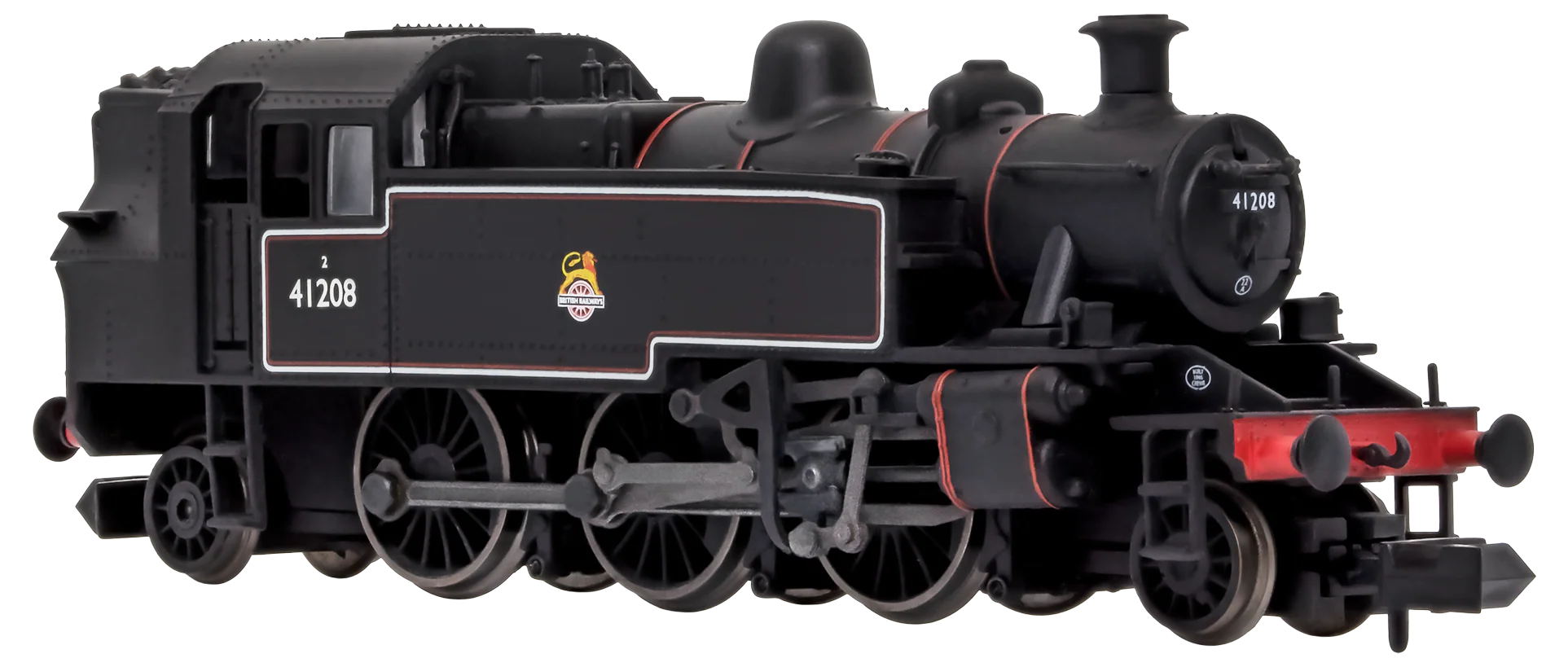 2S-015-007D Ivatt 2-6-2T 41208 BR Early Crest Lined Black - DCC Fitted