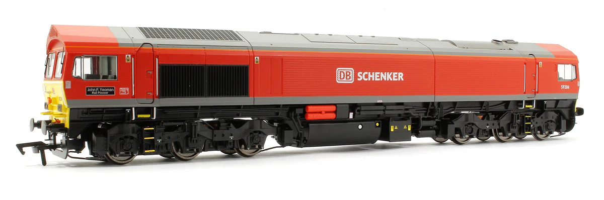 4D-005-002DSM Class 59 206 'John F Yeoman' DB Schenker Diesel Locomotive DCC Fitted with Smoke!