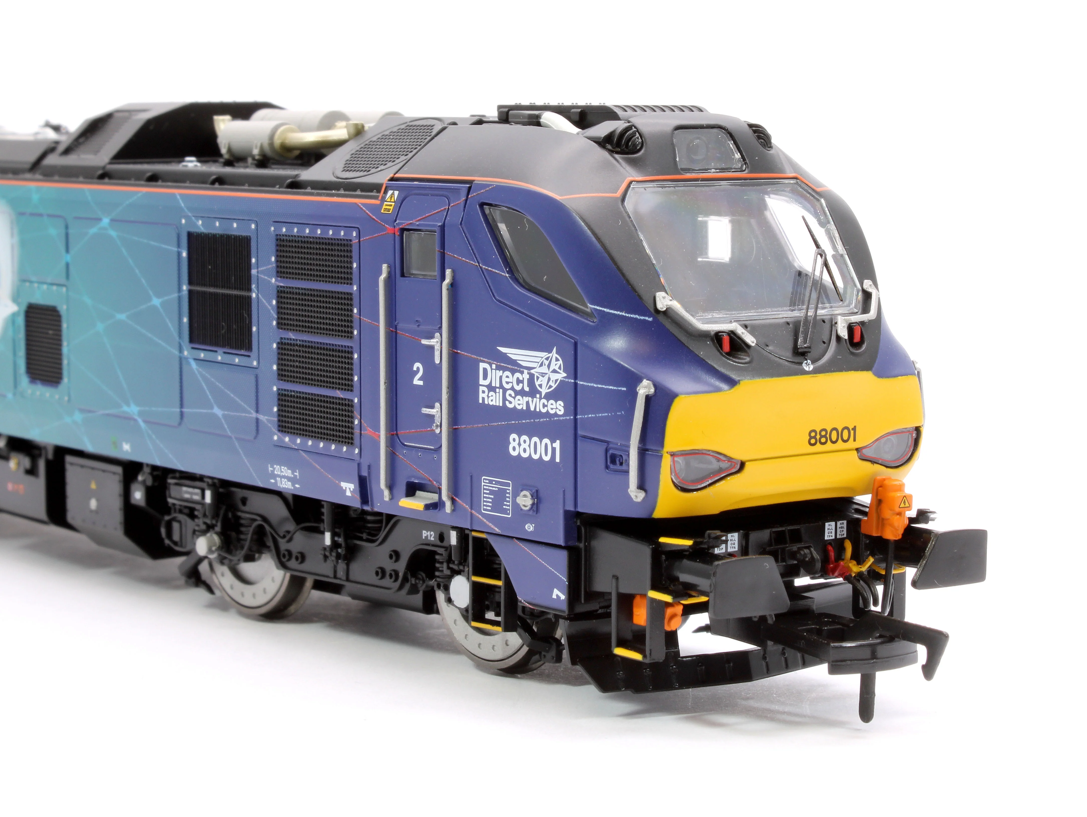 4D-088-001D Class 88 'Revolution' 88001 DRS Electro-Diesel Locomotive (DCC Fitted & Working Pantograph) - Image 10