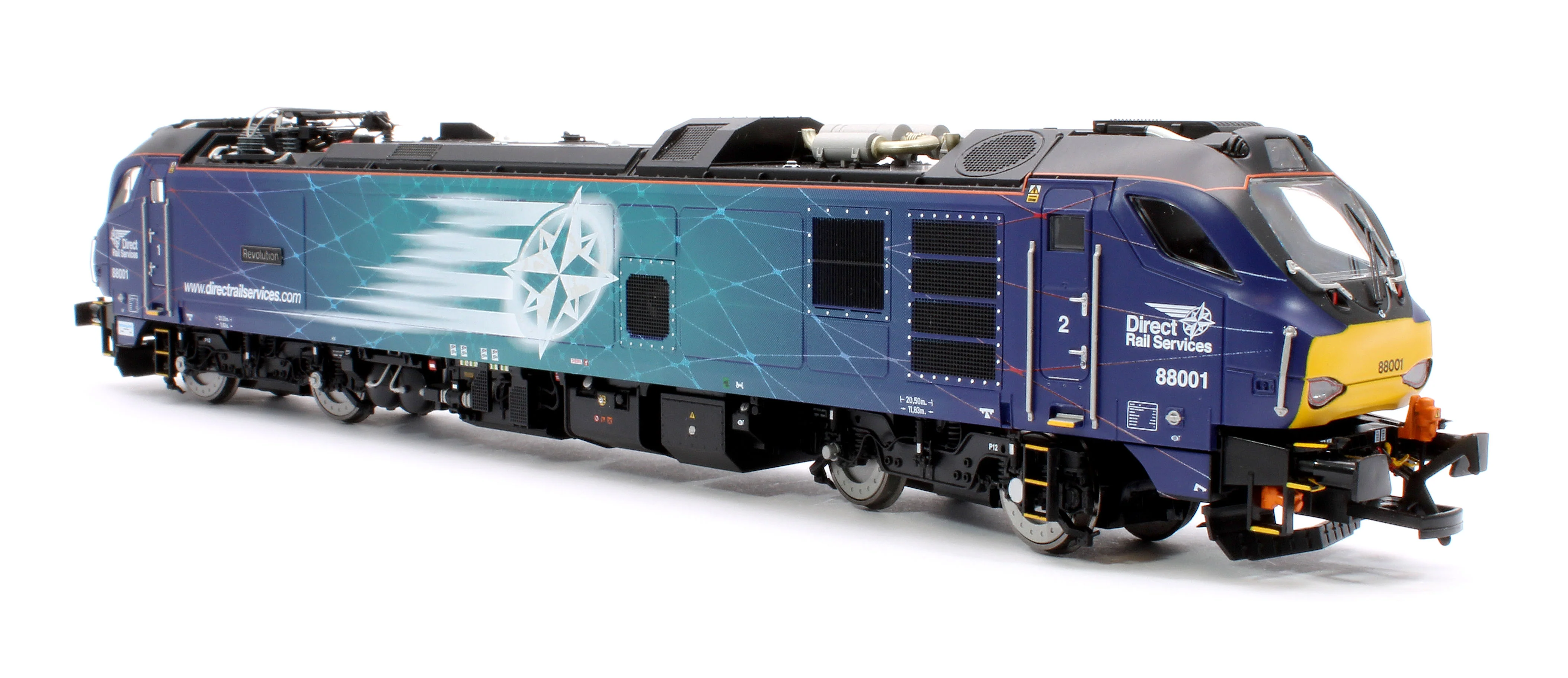 4D-088-001D Class 88 'Revolution' 88001 DRS Electro-Diesel Locomotive (DCC Fitted & Working Pantograph) - Image 2