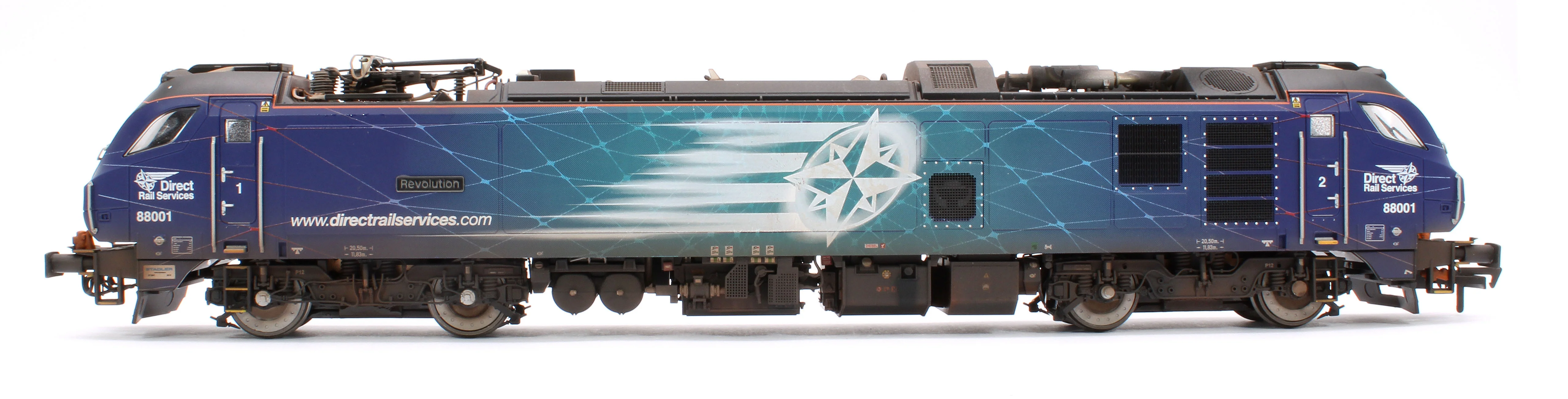 4D-088-001W Highly Detailed Premium Weathered Class 88 'Revolution' 88001 DRS Electro-Diesel Locomotive - Image 6