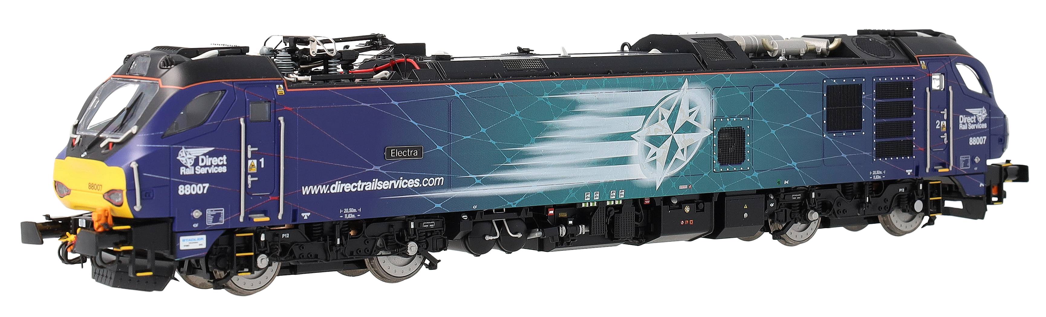 4D-088-003S Class 88 'Electra' 88007 DRS Electro-Diesel Locomotive (DCC Sound & Working Pantograph)