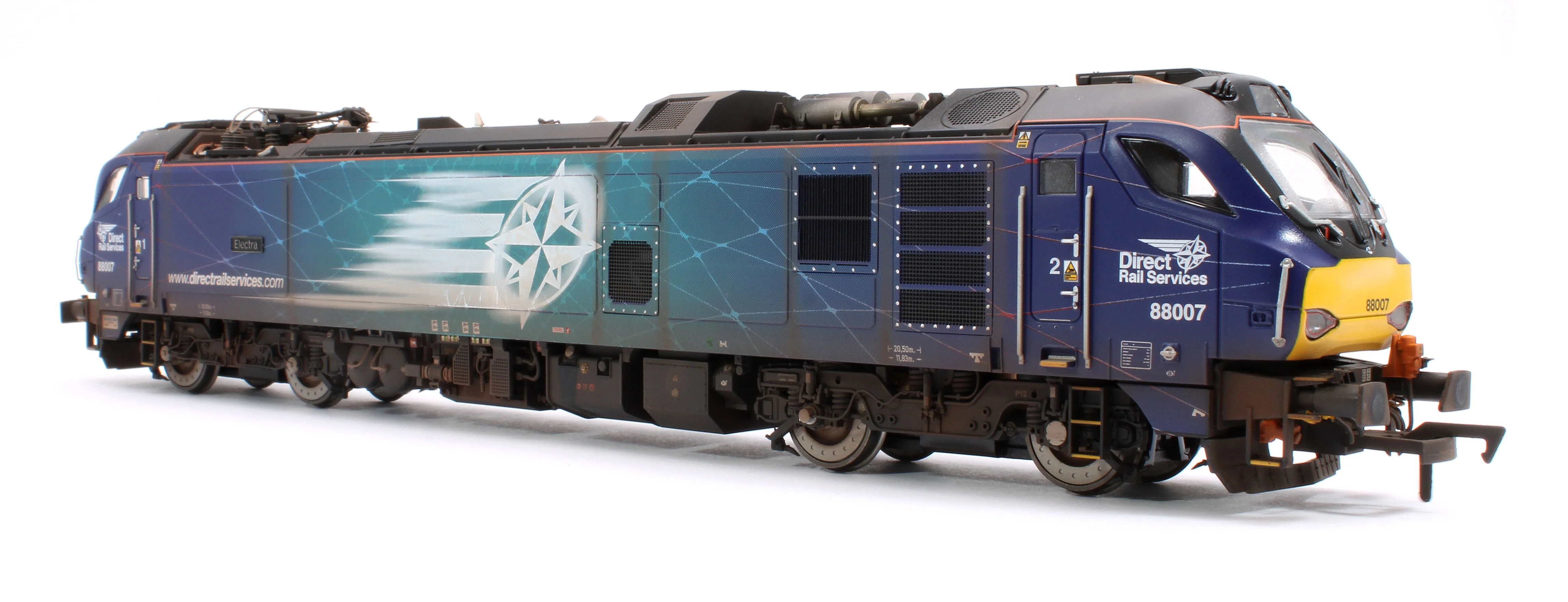 4D-088-003SW Highly Detailed Premium Weathered Class 88 'Electra' 88007 DRS Electro-Diesel Locomotive (DCC Sound & Working Pantograph) - Image 2