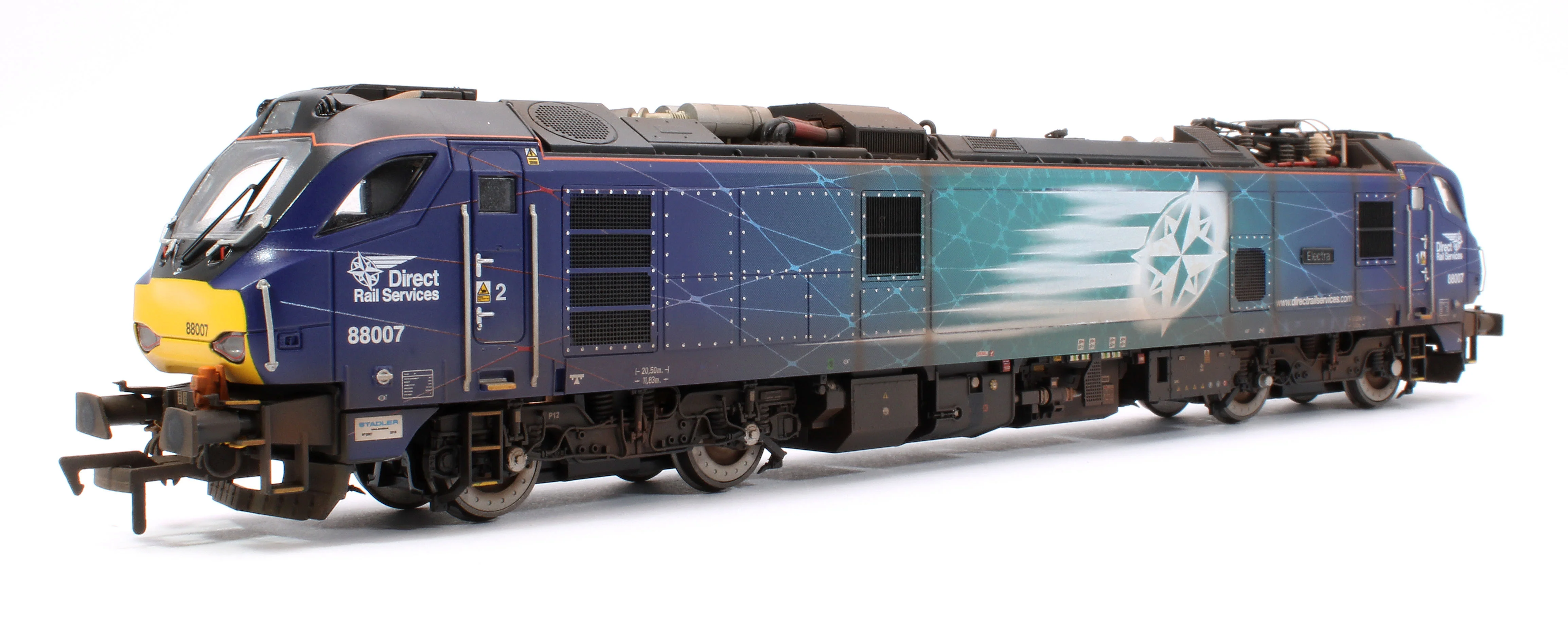 4D-088-003SW Highly Detailed Premium Weathered Class 88 'Electra' 88007 DRS Electro-Diesel Locomotive (DCC Sound & Working Pantograph) - Image 3