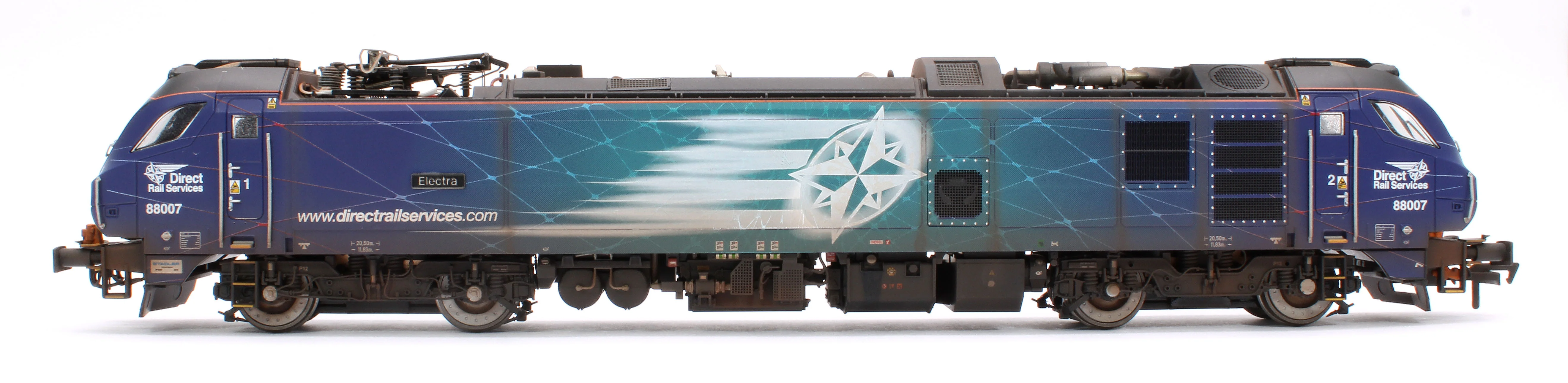 4D-088-003SW Highly Detailed Premium Weathered Class 88 'Electra' 88007 DRS Electro-Diesel Locomotive (DCC Sound & Working Pantograph) - Image 6