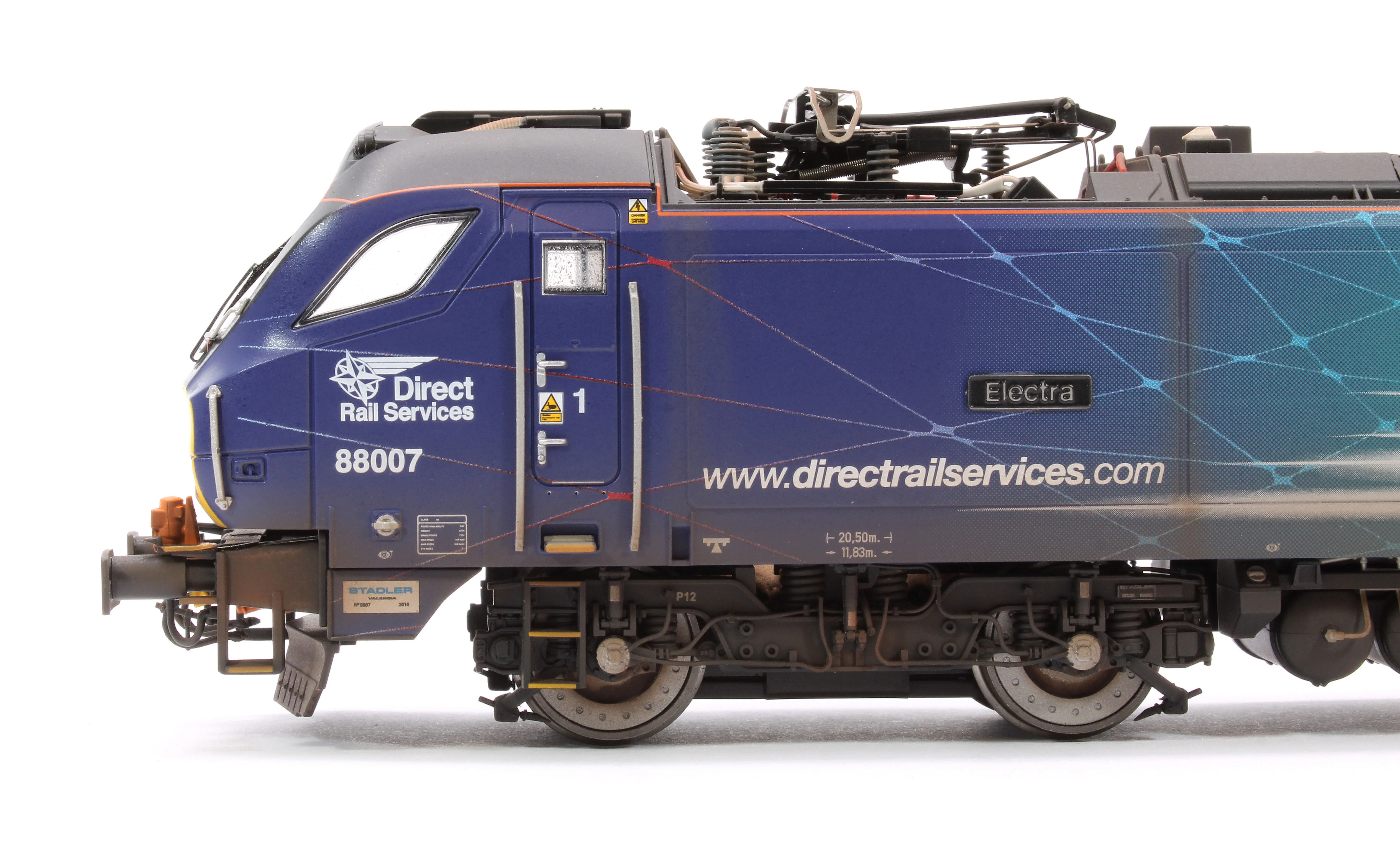 4D-088-003SW Highly Detailed Premium Weathered Class 88 'Electra' 88007 DRS Electro-Diesel Locomotive (DCC Sound & Working Pantograph) - Image 7