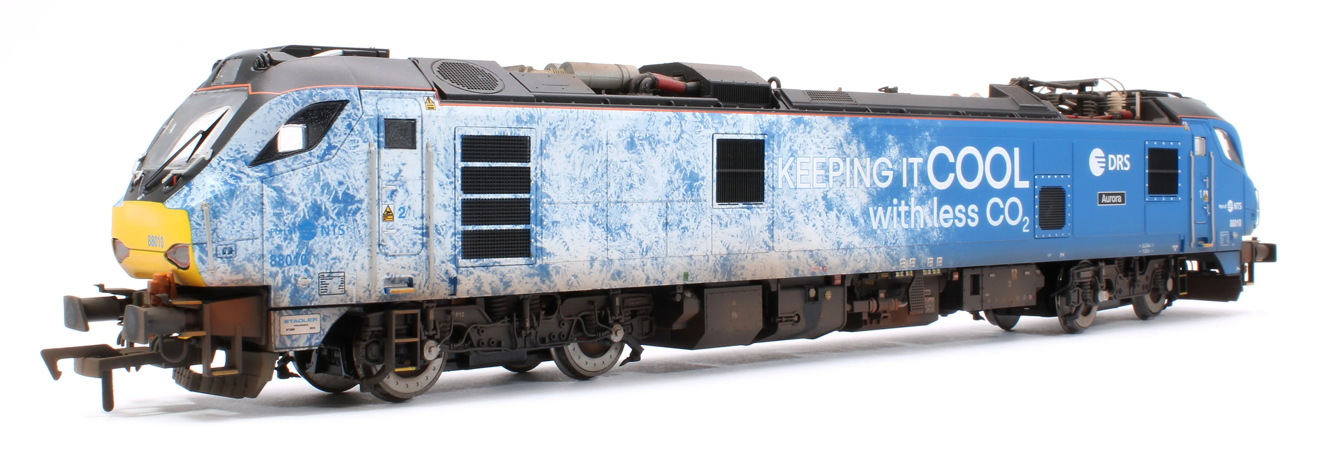 4D-088-004W Highly Detailed Premium Weathered Class 88 'Aurora' 88010 DRS Refrigerated Rail Electro-Diesel Locomotive - Image 3
