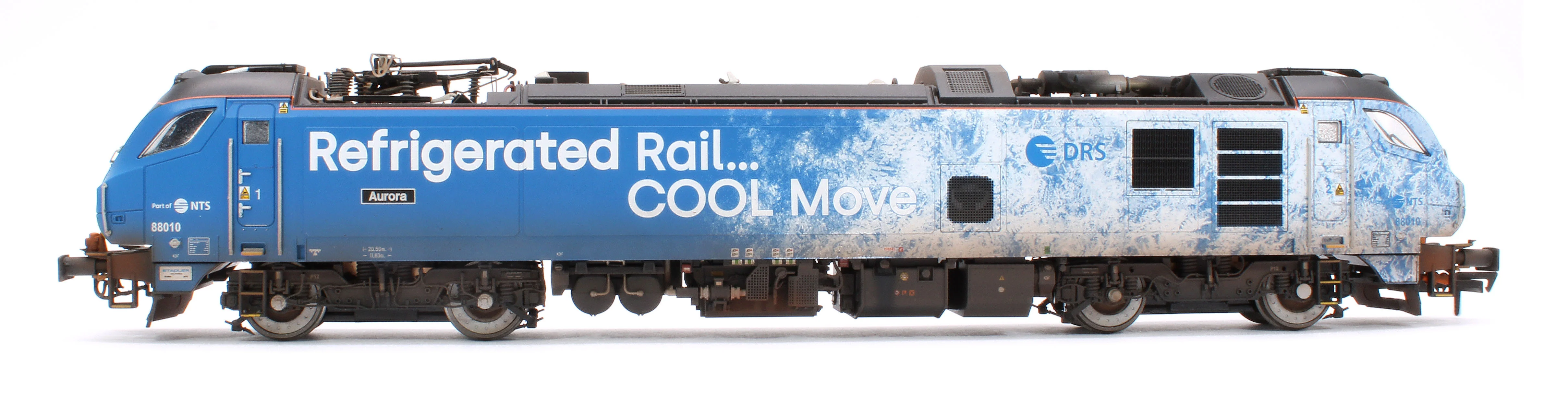 4D-088-004W Highly Detailed Premium Weathered Class 88 'Aurora' 88010 DRS Refrigerated Rail Electro-Diesel Locomotive - Image 6