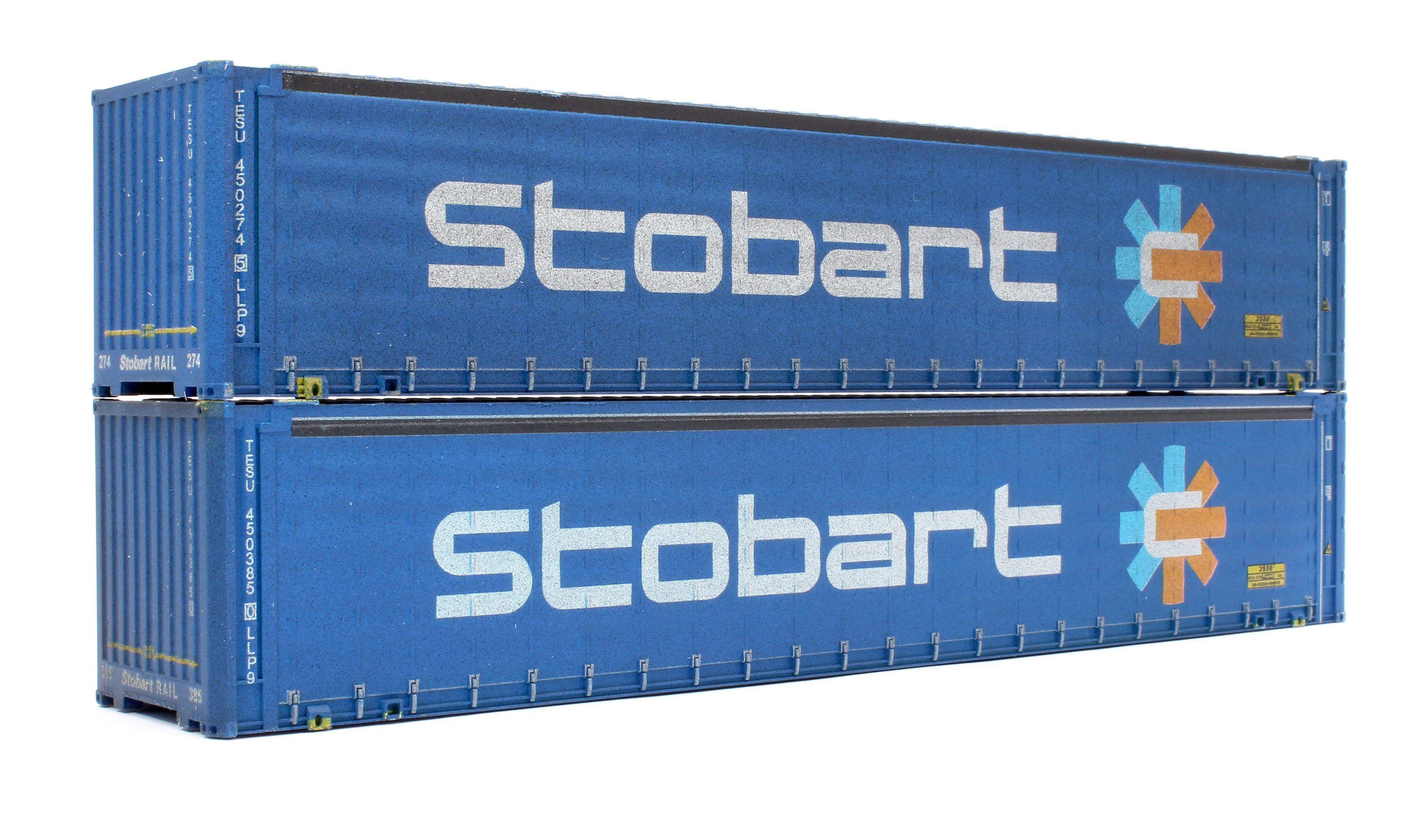 4F-028-218 45 FT Curtain Side Container Stobart Twin Pack - Weathered