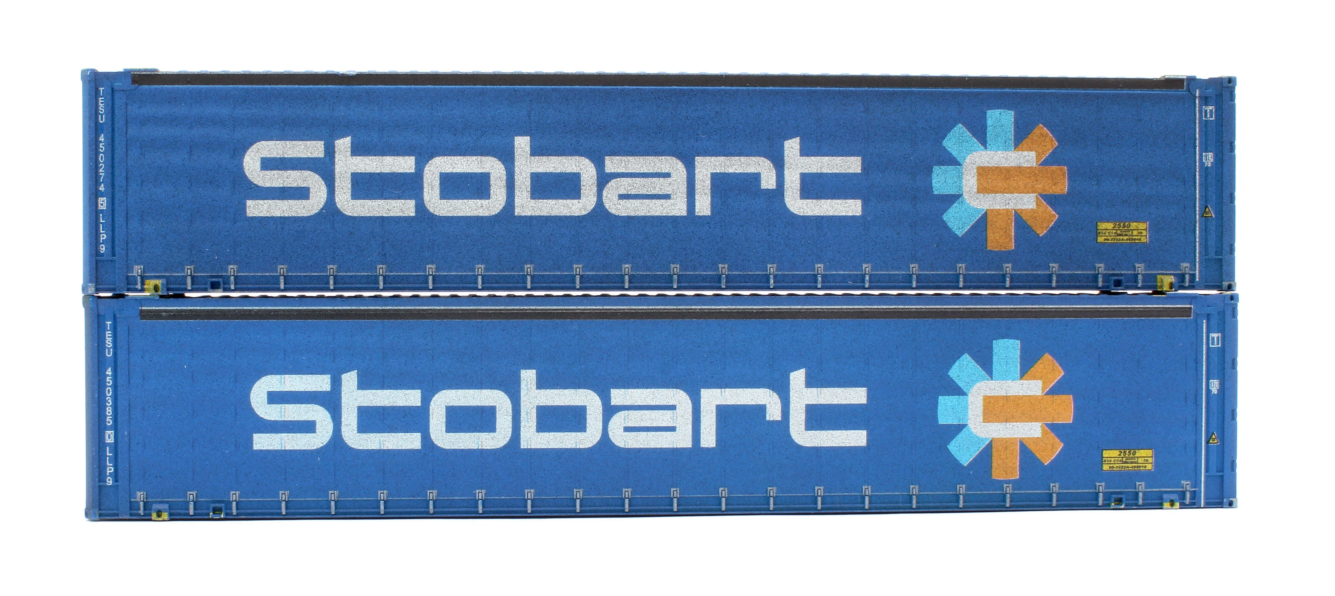 4F-028-218 45 FT Curtain Side Container Stobart Twin Pack - Weathered - Image 2