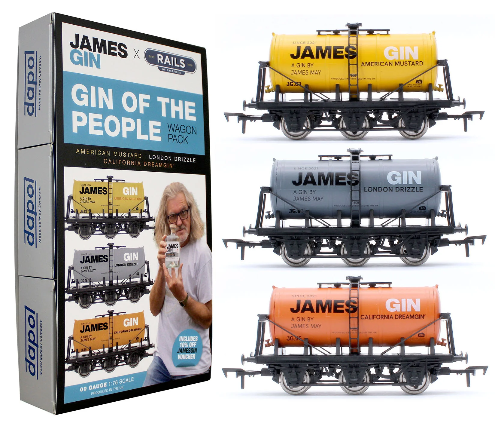 4F-JAMESGIN-101 James Gin "Gin of the People" Triple Wagon Pack